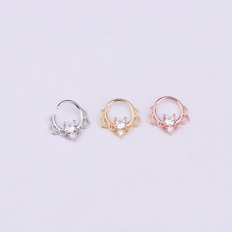 20G 18K Gold Dainty Indian Nose Ring, Elegant Gold Septum Ring for Women - Perfect Nose Jewelry for Parties, Weddings & Festive Occasions | HSER8536