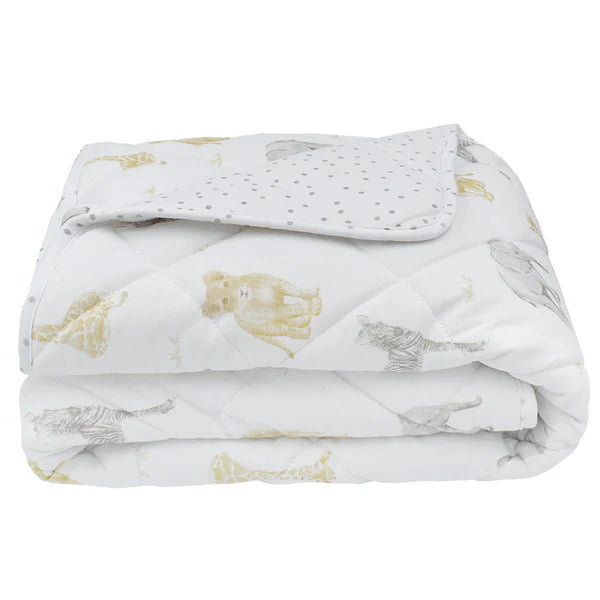 Savanna Babies Quilted Cot Comforter - Soft & Cozy Nursery Bedding for Baby Cribs - Perfect for Newborns, Infants & Toddlers - Ideal for Daycare, Home Nursery & Travel