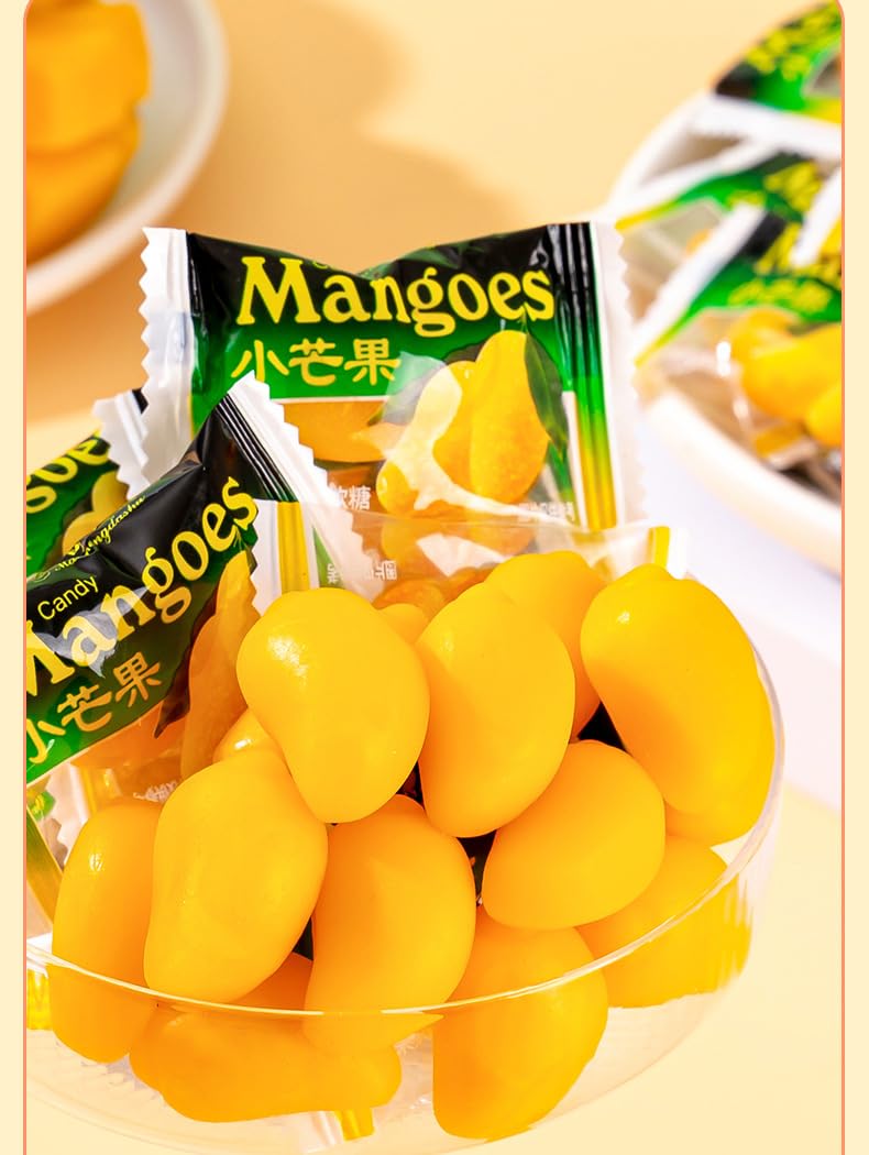 Chinese Mango Toffee Candy - Healthy Fruit Juice Gummy Snacks for Office & Travel (100G)