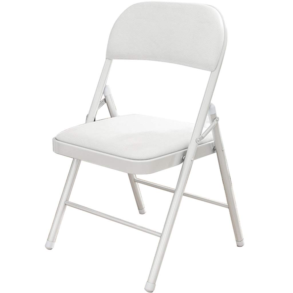 Premium Leather Folding Office Chair - White Ergonomic Computer Desk Chair for Home & Business, Study & Kitchen Dining Chair (Size: 78x40x45.5cm) - Ideal for Home Office, Conference Rooms, Study Nooks & Compact Dining Spaces