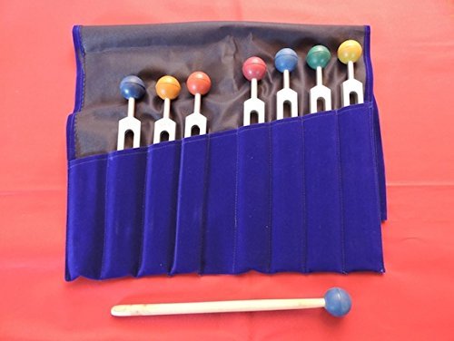7-Piece Chakra Tuning Forks Set with Colored Chakra Balls, Pouch & Activator - Sound Healing Therapy Tools for Meditation, Yoga & Energy Balancing