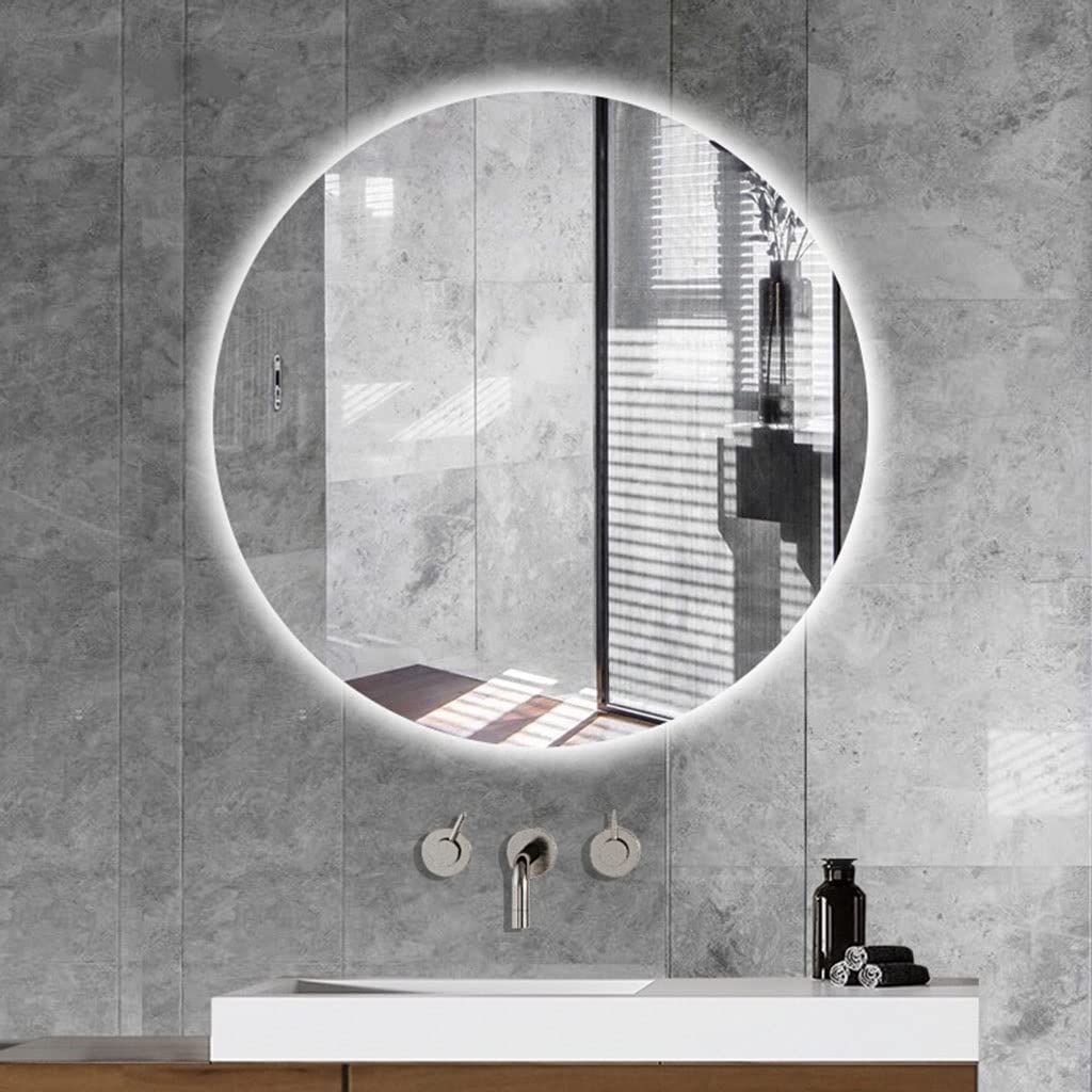 Wall-Mounted LED Bathroom Vanity Mirror - 32 Inch Round Anti-Fog Backlit Mirror with Energy Saving White Light - Perfect for Makeup, Shaving & Home Decor