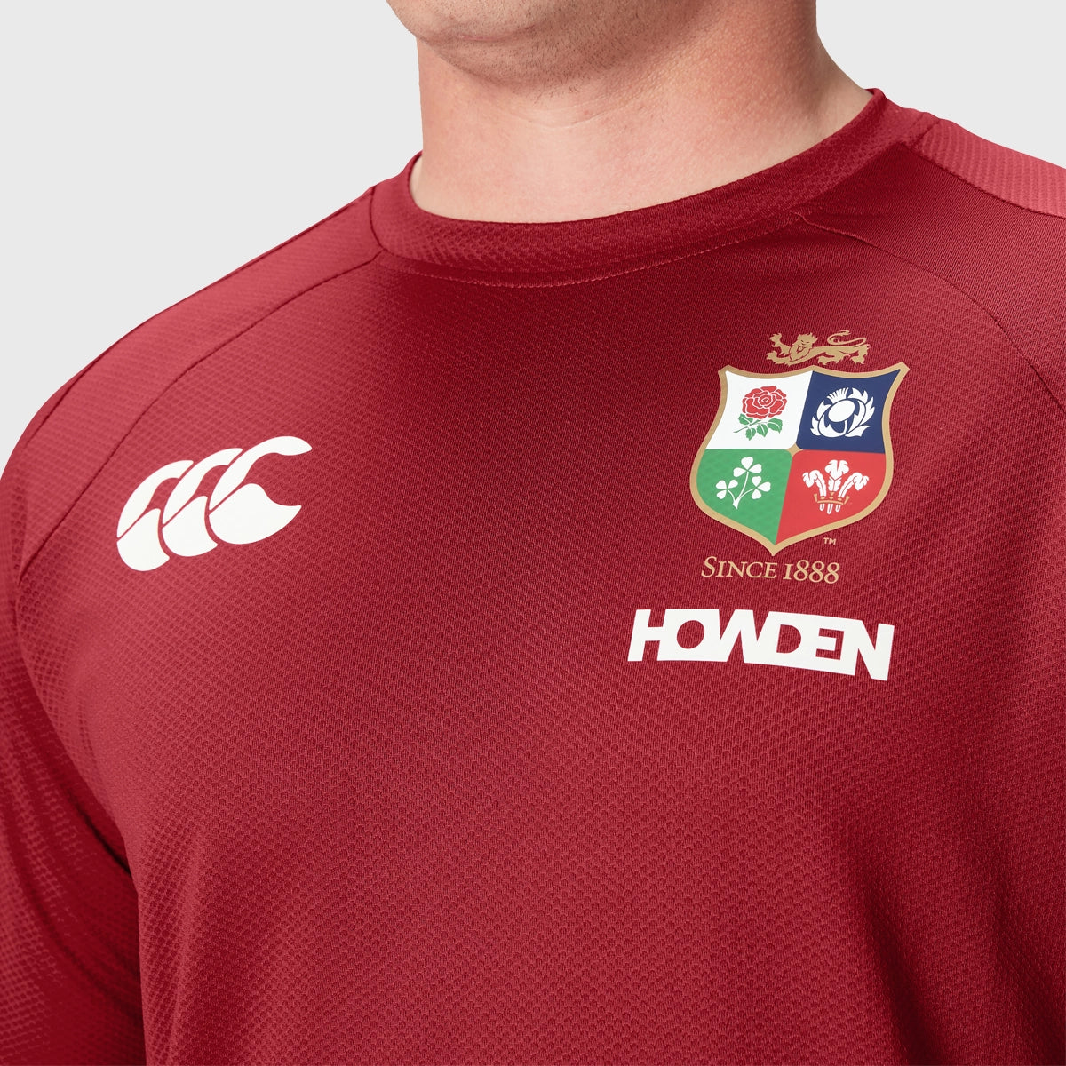 Canterbury British & Irish Lions Men's Everest T-Shirt - Red Rugby Jersey for Training & Match Day - Perfect for Fans & Players