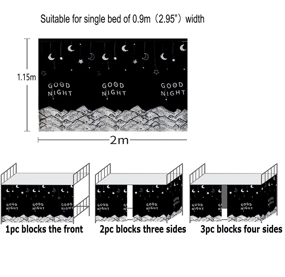 Blackout Bed Canopy for Dorm Bunk Beds - Single Sleeper Privacy Curtain with Dust Protection | Lightproof & Breathable Fabric for College Dormitory, Kids Room & Camping
