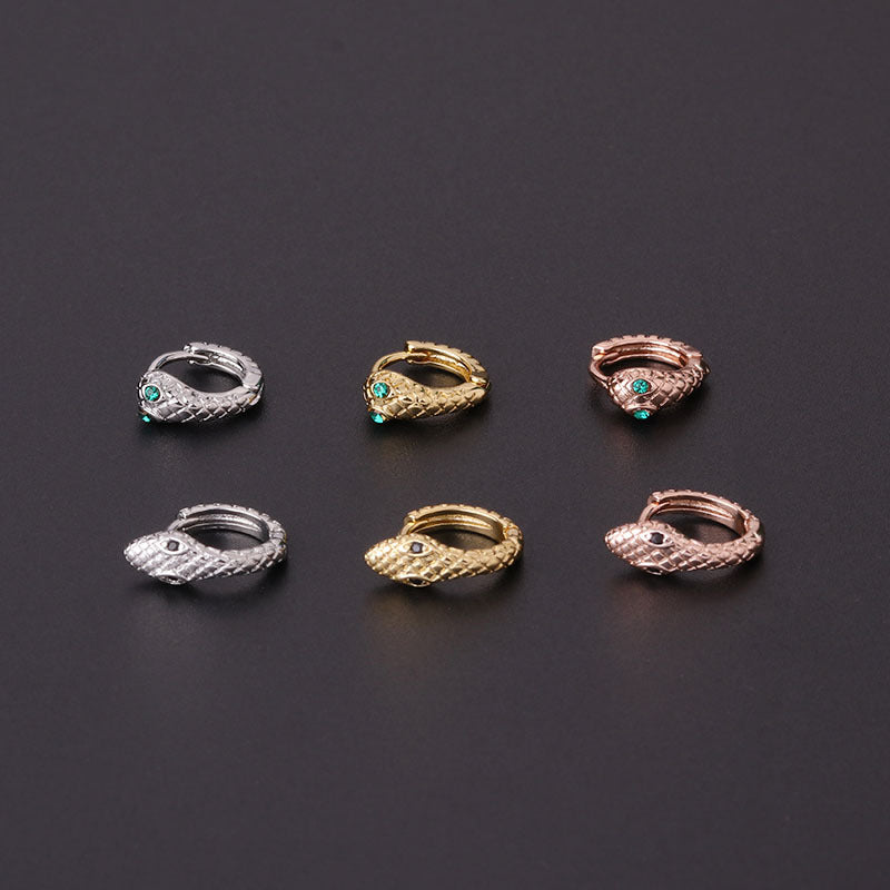 18K Gold Cartilage Hoop Earrings for Women - Punk Style Snake Jewelry with Secure Hinged Closure | Perfect for Piercings, Everyday Wear & Punk Fashion Outfits