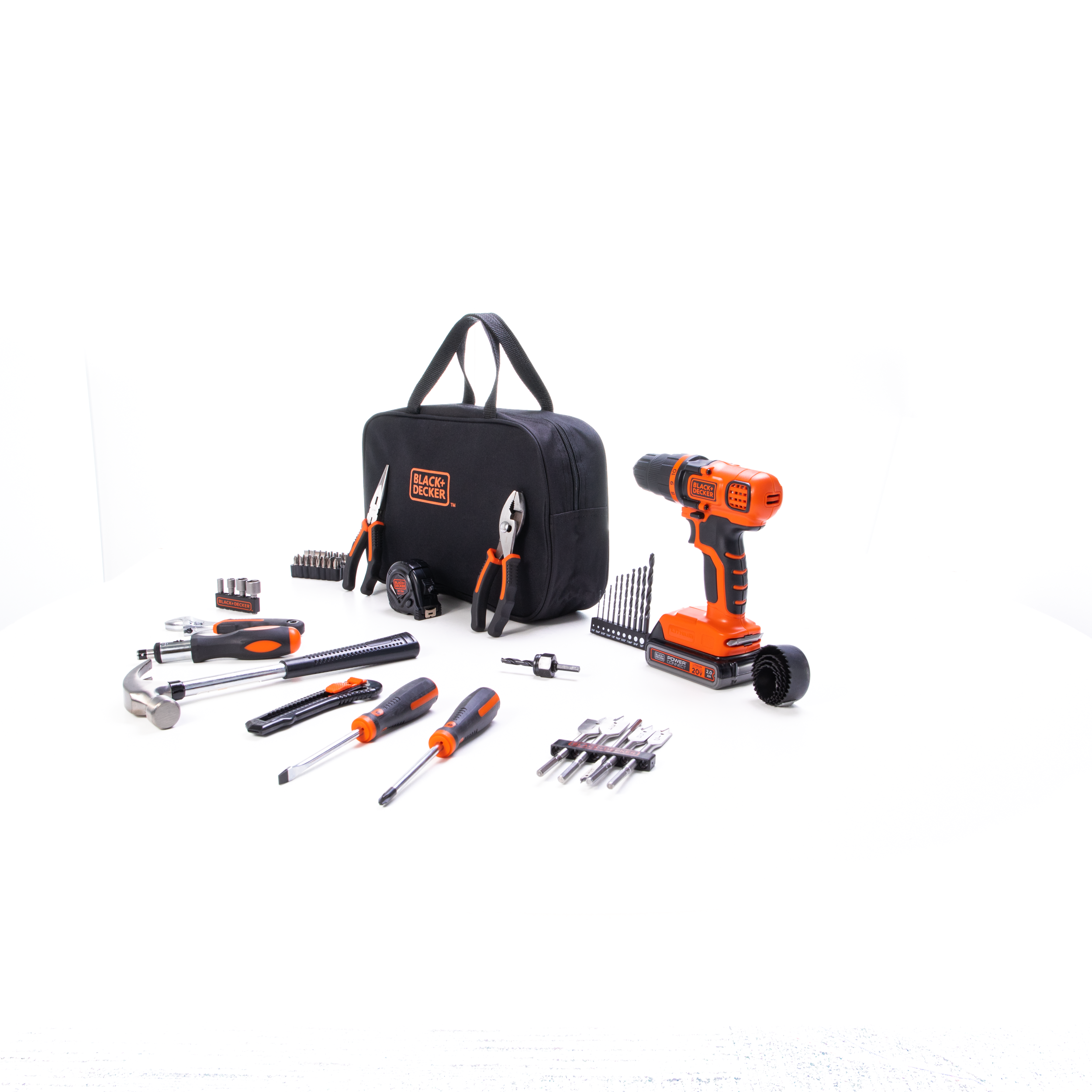 20V MAX Lithium Ion Cordless Drill Driver with 68-Piece Accessory Kit - Powerful Electric Screwdriver for Home DIY, Woodworking & Construction Projects