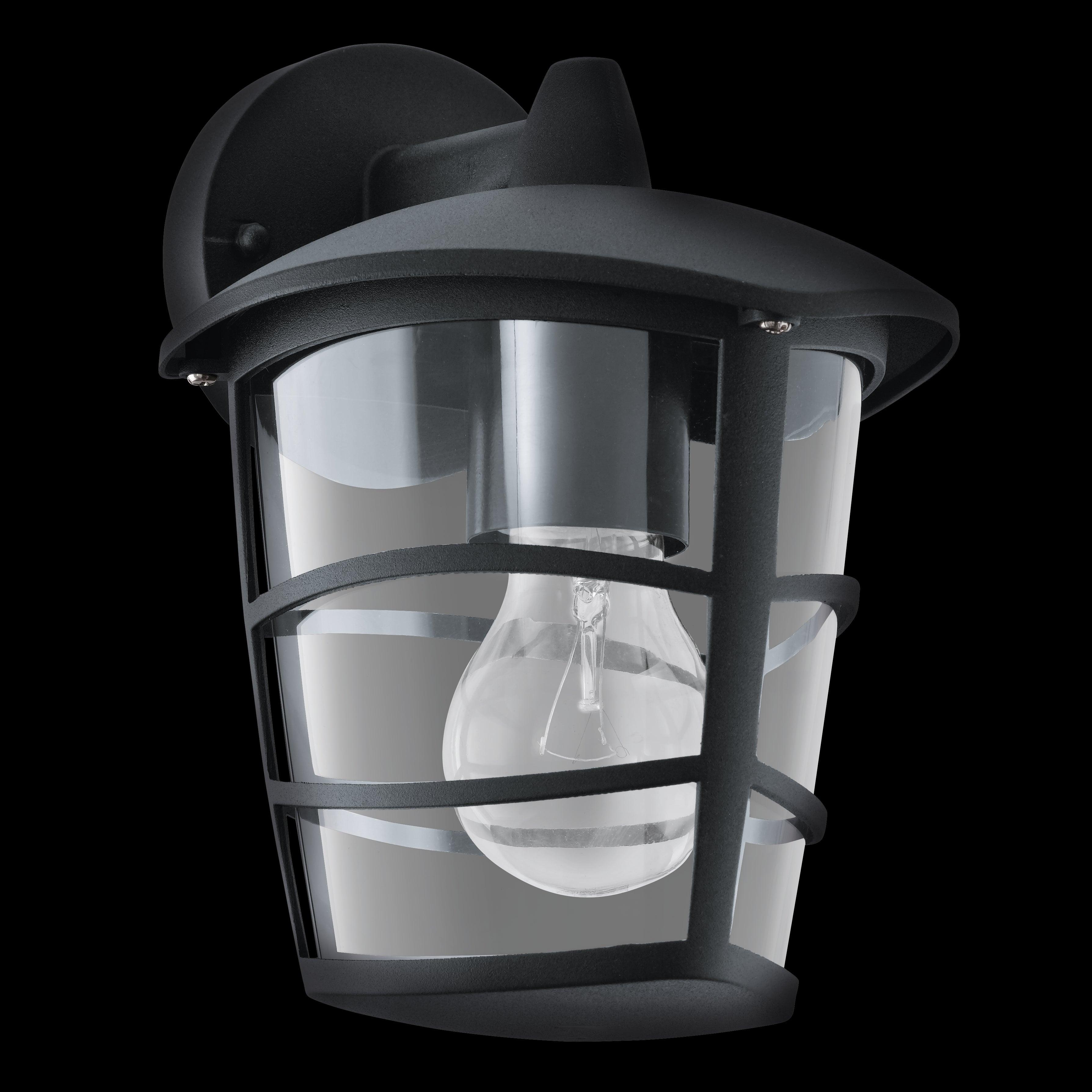 Eglo Aloria Black IP44 Outdoor Hanging Lantern Wall Light - Weatherproof for Patio, Garden, Porch & Backyard Lighting
