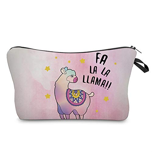 Stylish Llama Print Makeup Bag for Women - Waterproof Travel Cosmetic Organizer Pouch with Zipper Closure | Perfect for Travel, Gym & Daily Essentials Storage
