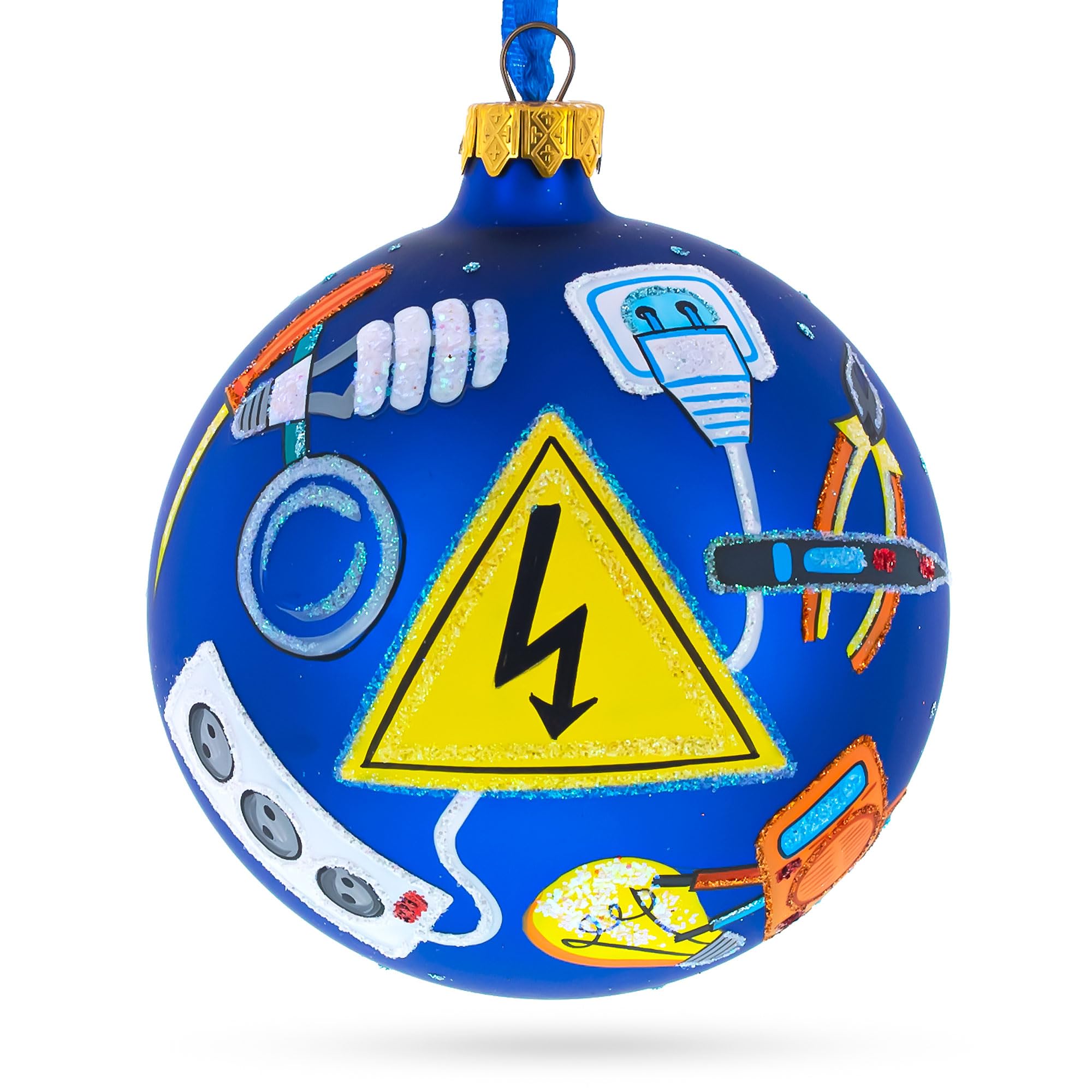 4 Inch Glass Ball Christmas Ornaments for Electrician Toolbox - Perfect for Holiday Decorations, DIY Crafts, and Christmas Tree Decor
