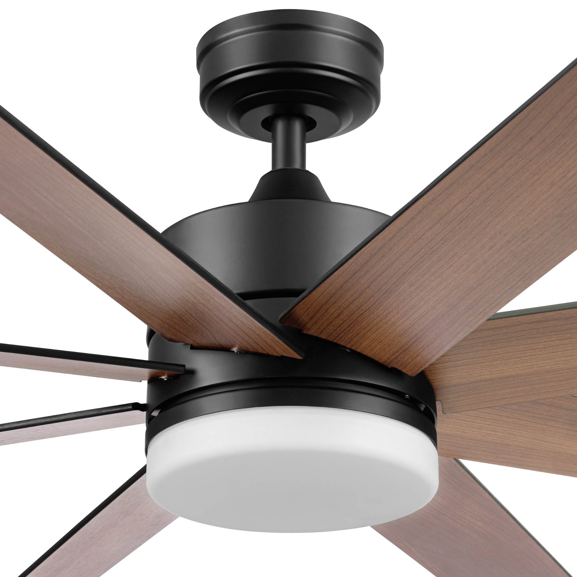 Honeywell 62 Inch Matte Black LED Ceiling Fan with Remote Control - Color Changing Smart Fan with Light Kit for Living Room, Bedroom & Home Office - Energy Efficient Quiet Cooling Fan with Modern Design