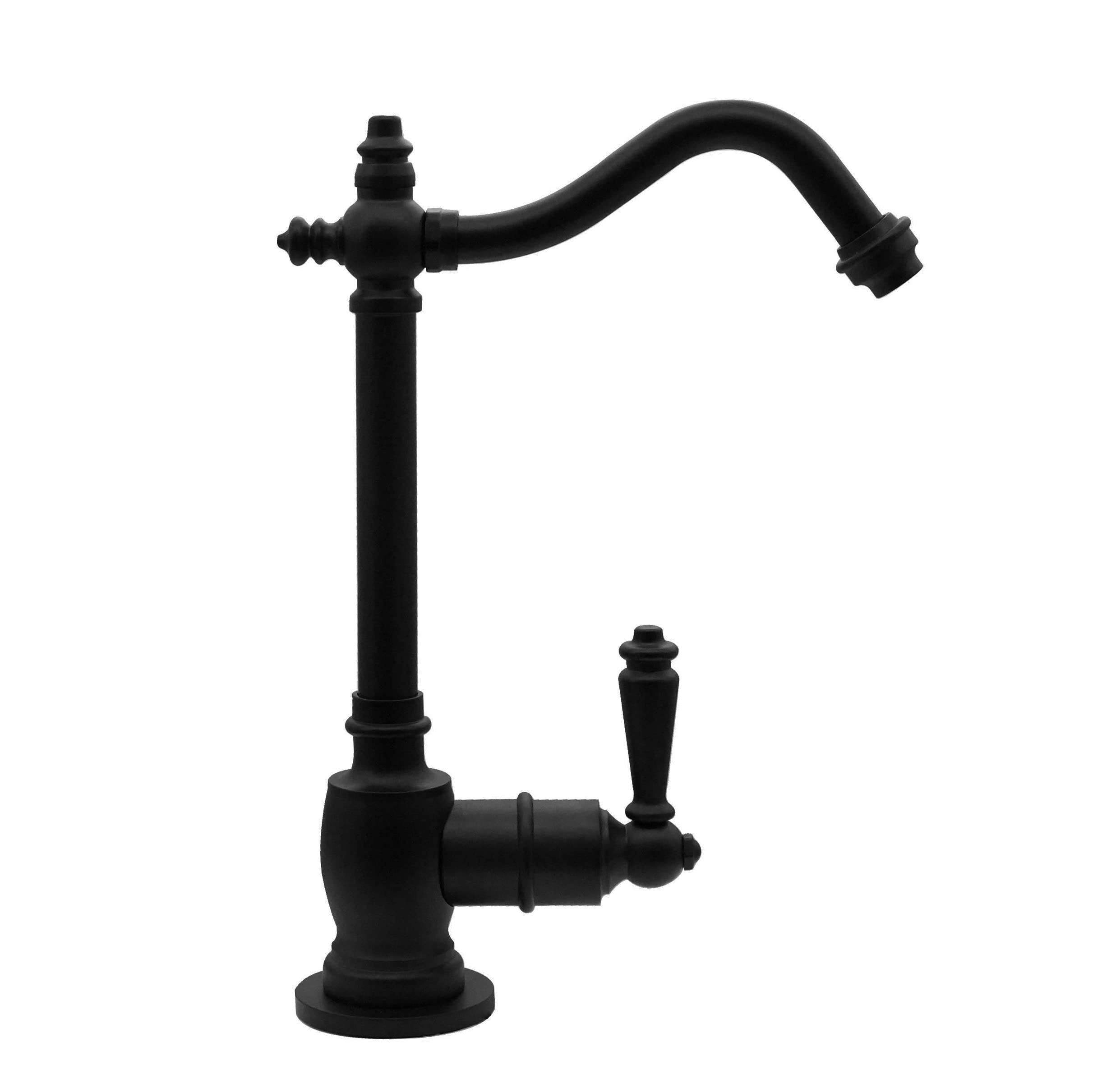 Westbrass D204HFP-62 Victorian 9-Inch Single Handle Hot Water Dispenser Faucet with Instant Heating Tank System in Matte Black - Perfect for Kitchen Sink, Coffee & Tea Brewing, Instant Hot Water Needs