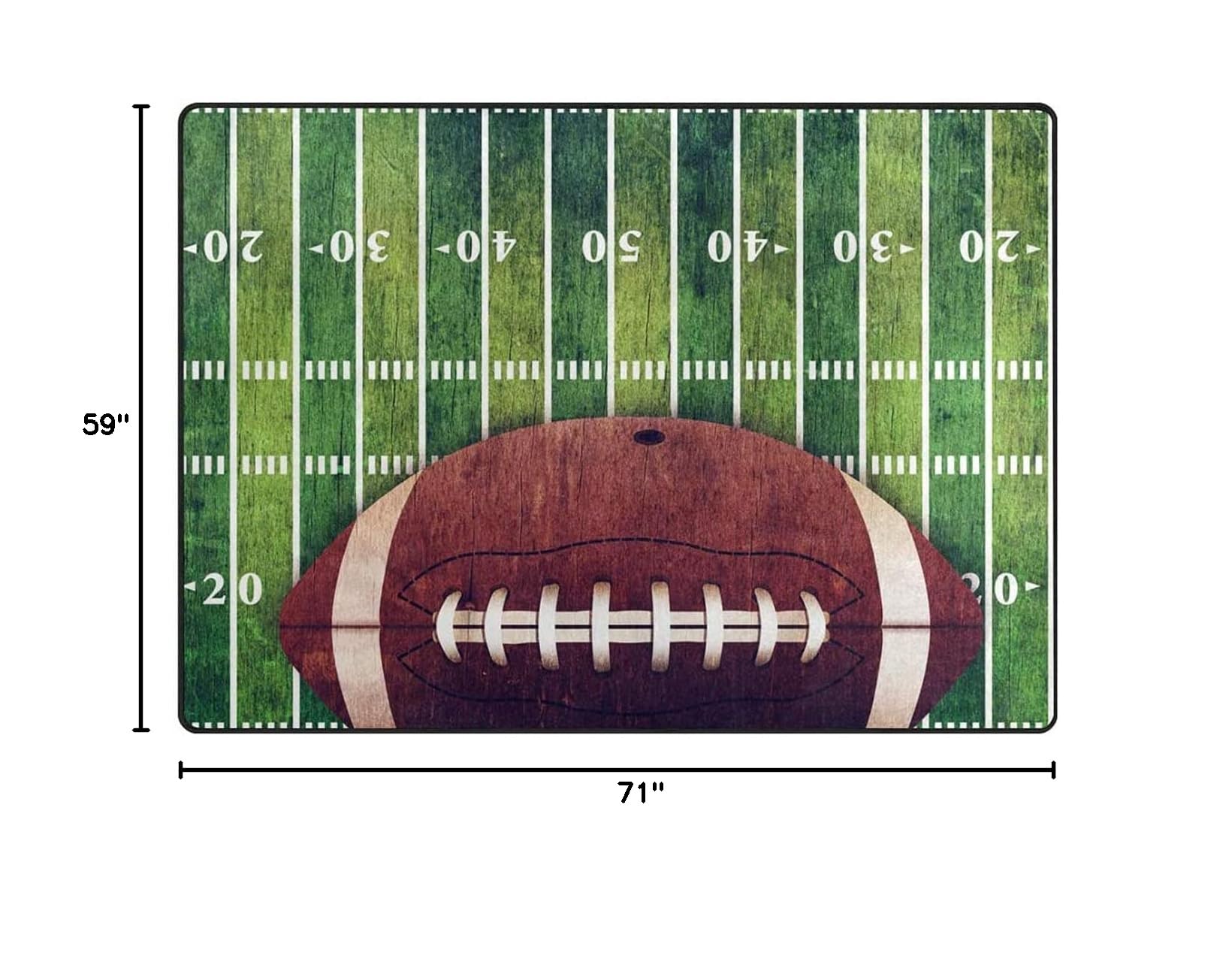 Premium American Football Field Area Rug - Soft, Washable Grass Design Carpet with Non-Slip Backing | 5ft x 6ft Indoor Rug for Living Room, Bedroom, Kitchen, Dining Room & Home Office | Perfect for Sports Fans, Game Rooms & Man Caves