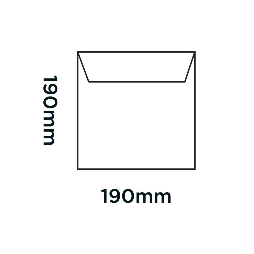 Premium 190 x 190 mm (7.5 x 7.5 in) 100 GSM Square Peel & Seal Envelopes - White Self-Adhesive Mailing Pouch - Pack of 500 for Business, Invitations, Greeting Cards & Documents Mailing
