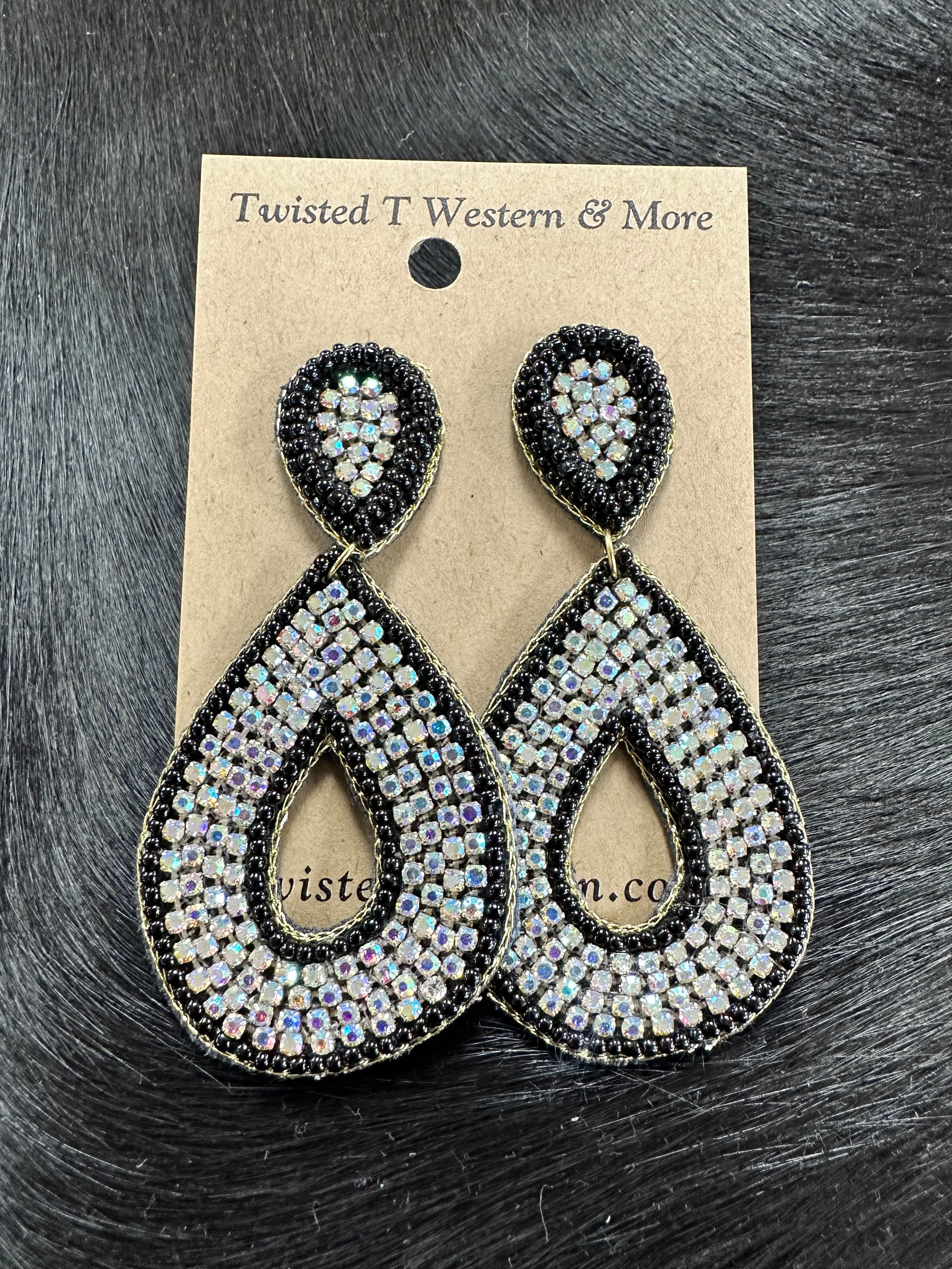 Trudy Black Seed Bead Earrings for Women - Handmade Boho Dangle Earrings - Perfect for Parties, Weddings & Everyday Wear