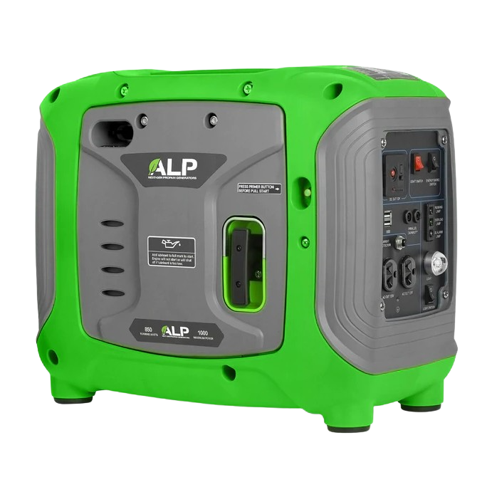 ALP 850W/1000W Portable Propane Inverter Generator - Quiet, Efficient Power for Camping, RV Trips & Emergency Backup