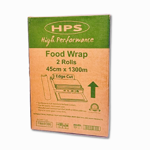 Premium High-Performance Food Wrap & Meat Film - 45cm x 1300m Roll | Heavy-Duty Freezer Safe Plastic Wrap for Food Storage, Meal Prep & BBQ Preservation