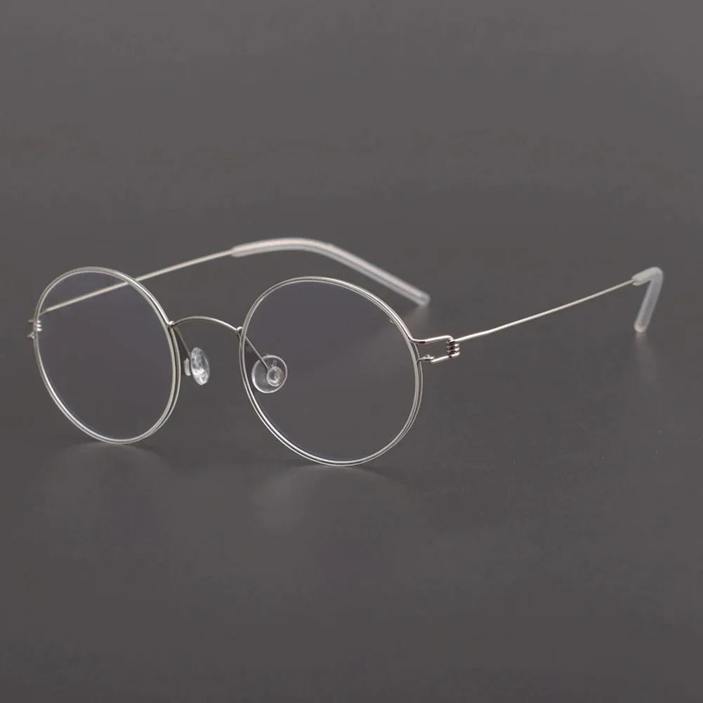 Aimee Women's Full Rim Small Round Screwless Titanium Eyeglasses Frame 13018 - Lightweight & Durable for Work, Reading & Everyday Use