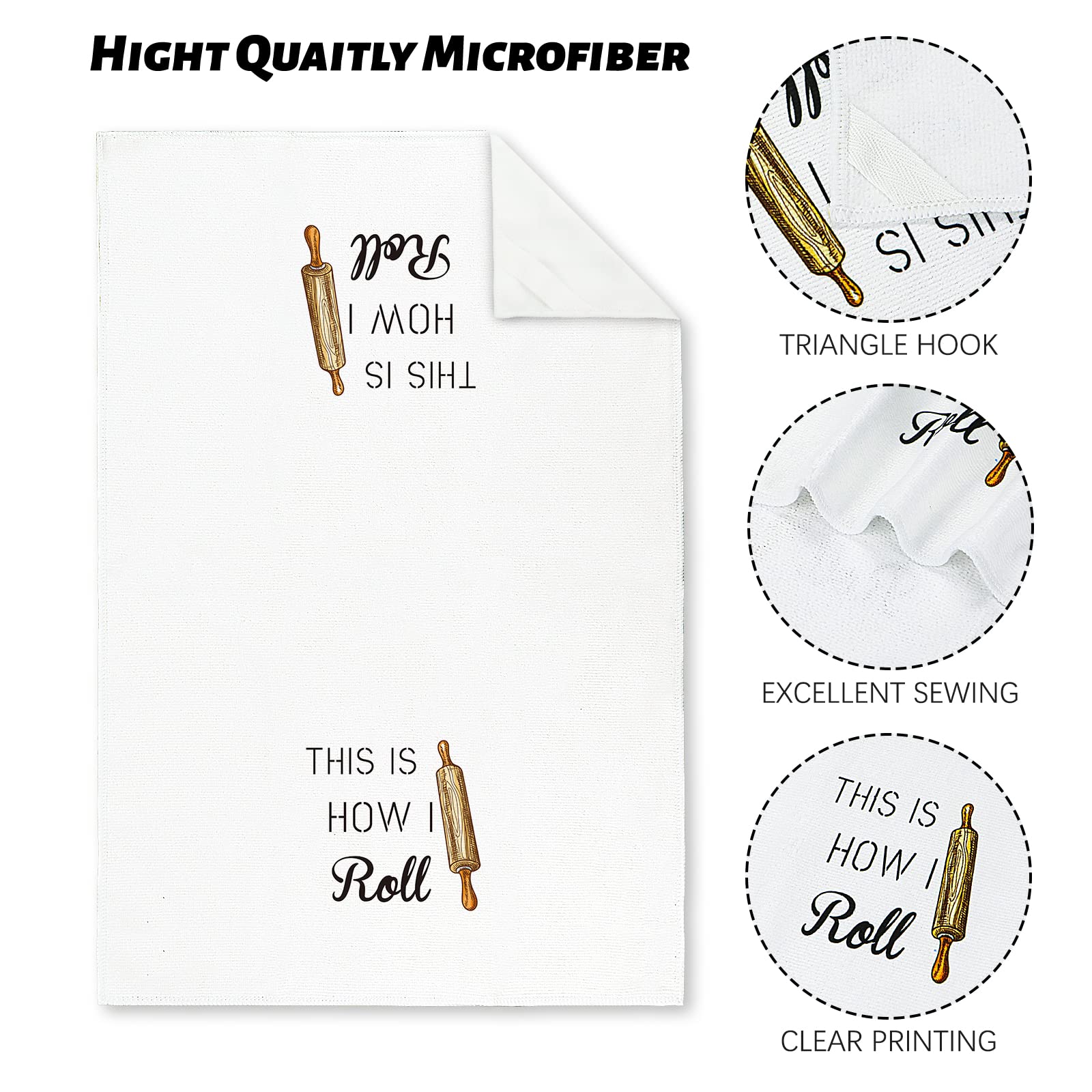 Nialnant Dish Towels for Kitchen - 16 x 23.6 Inch Absorbent Housewarming Gifts, Funny Kitchen Towels and Dishcloths Sets for Women, Mom, Men - Perfect for Cooking, Cleaning, and Decorating