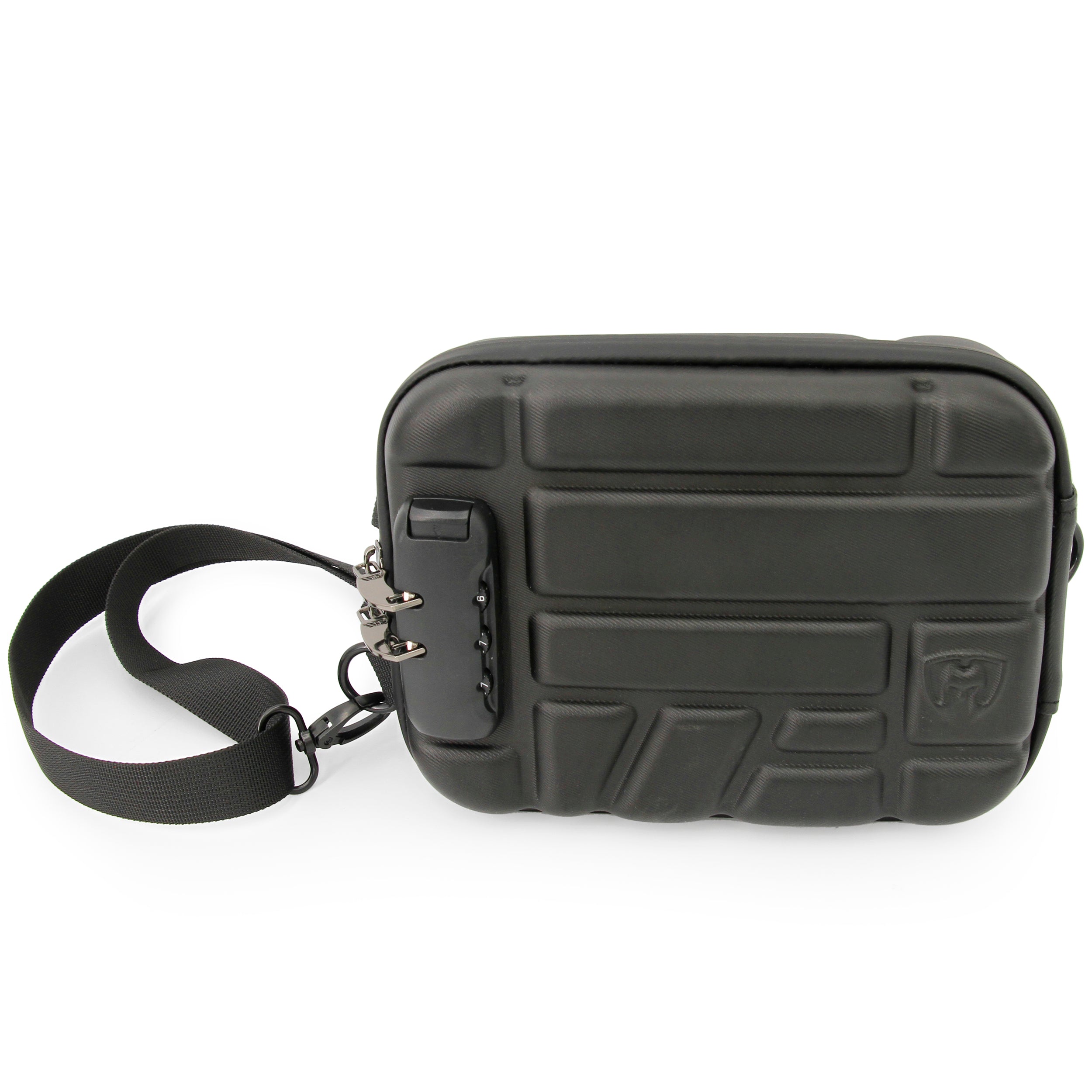 CASEMATIX Concealed Carry Locking Pistol Case for 9mm Handguns & Extra Magazines - Portable EVA Water Resistant Gun Bag with Shoulder Strap - Ideal for Range, Travel & Secure Storage