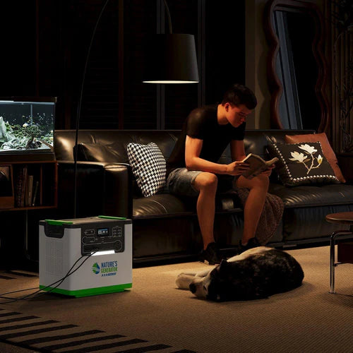 Natures Generator Lithium 3600 Portable Power Station with Power Pod, 4 x 410W Monocrystalline Solar Panels & Wind Turbine Kit - Perfect for Camping, RV Trips, and Emergency Backup Power