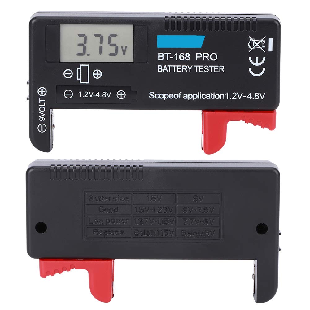 BT-168pro Digital Battery Tester - Accurate AAA AA C D 9V 1.5V Battery Checker for Household & Small Button Cell Batteries | Perfect for Home, Office & Emergency Kits