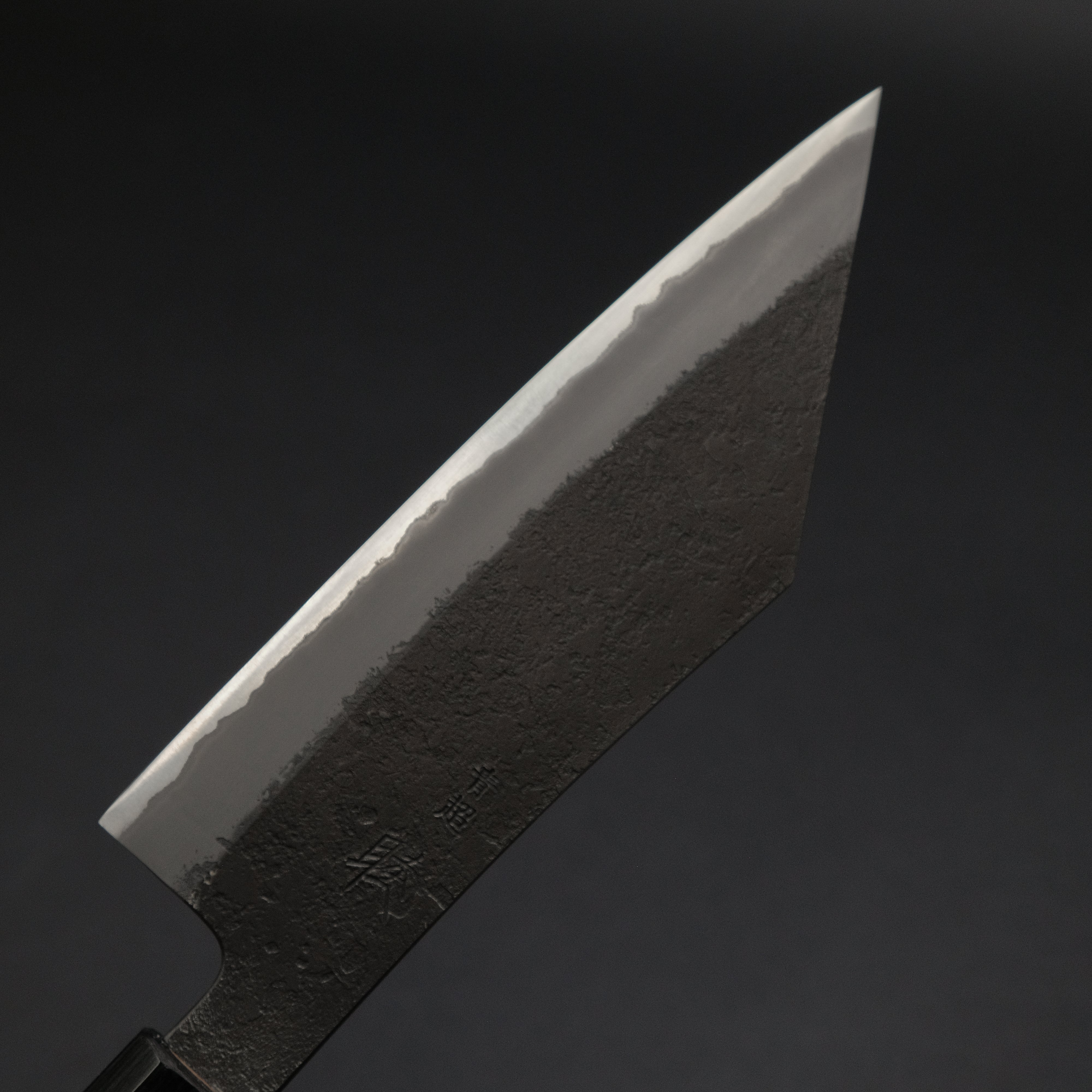 Premium Mutsumi Blue Super Kurouchi Nashiji Hakata 165mm Ebony Handle Japanese Chef Knife - Perfect for Sushi, Sashimi & Precision Vegetable Cutting