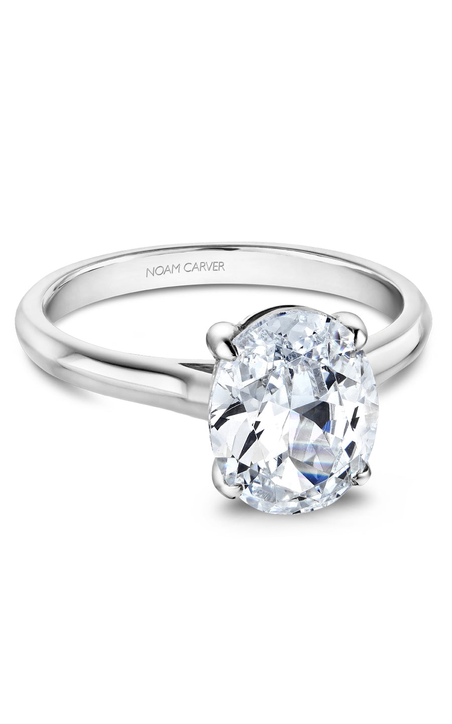 Noam Carver B353 03A Bridal Engagement Ring - 14K White Gold Diamond Wedding Band for Women, Perfect for Proposals, Anniversaries & Romantic Occasions