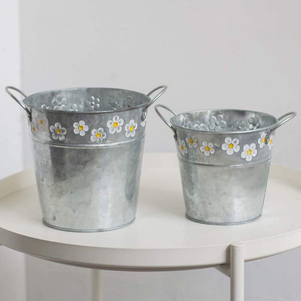 BESPORTBLE Decorative Iron Flower Pot - Rustic Bonsai Planter Bucket for Indoor/Outdoor Plants - Perfect for Home, Garden, and Office Decor