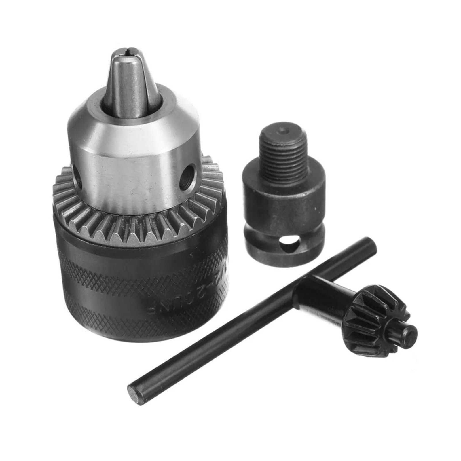1/2 Inch Drill Chuck Adapter 1.5-13mm - Convert Impact Wrench to Electric Drill Tool Accessory - Black Center Chuck for DIY, Woodworking & Metalworking Projects