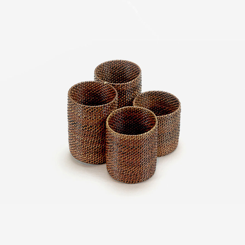 Calaisio Woven Flatware Caddy Holder with 4 Compartments - Perfect for Kitchen, Dining Table & Picnic Organization