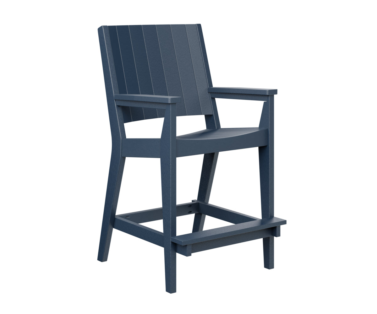 Berlin Gardens Mayhew Chat Bar Chair - Rustic Wooden Bar Stool for Kitchen Island, Pub & Outdoor Patio - Comfortable Counter Height Seating for Home & Commercial Use