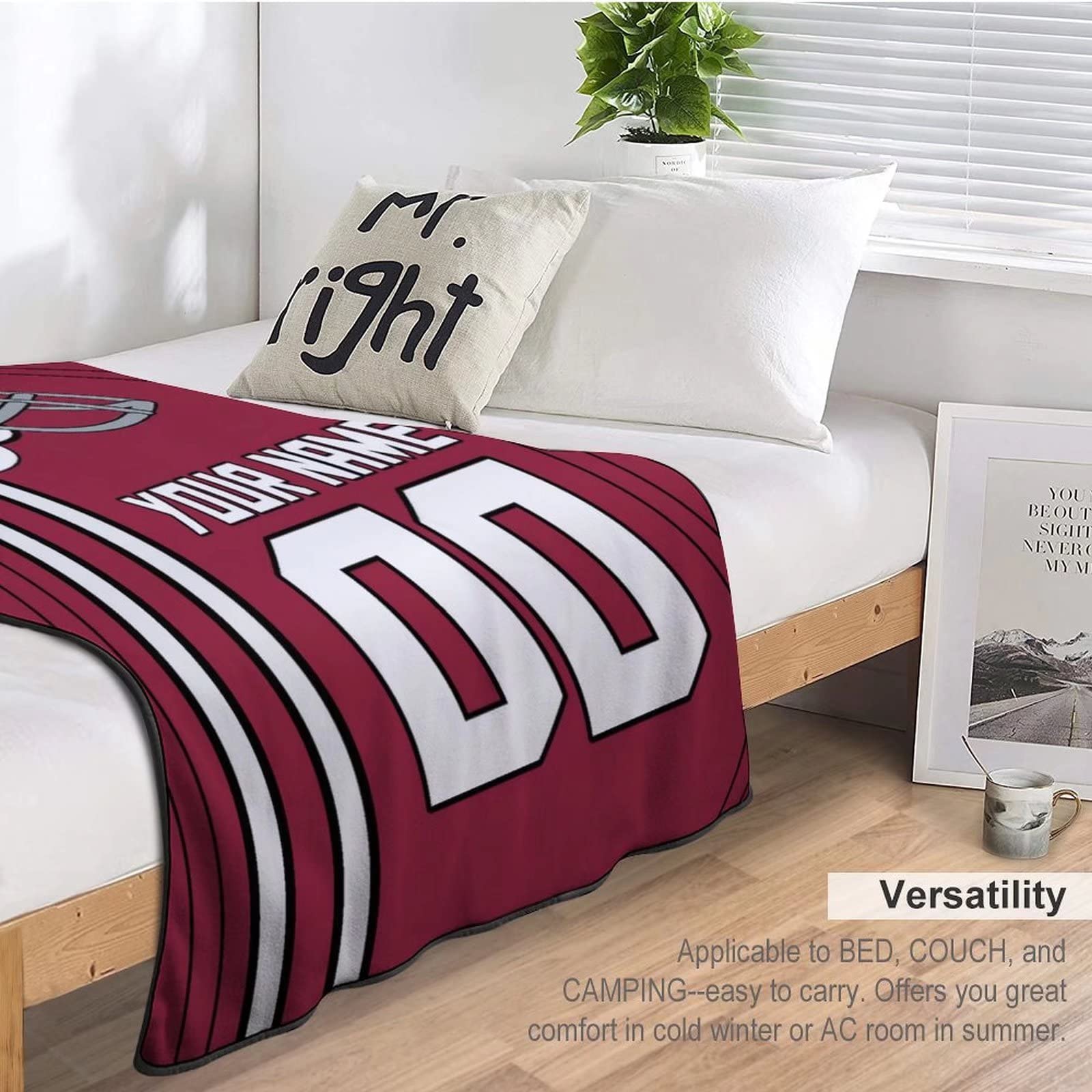 Personalized Football Fleece Throw Blankets - Custom Name & Number Gifts for NFL Fans | Cozy Gift for Game Day, Tailgating & Home Decor