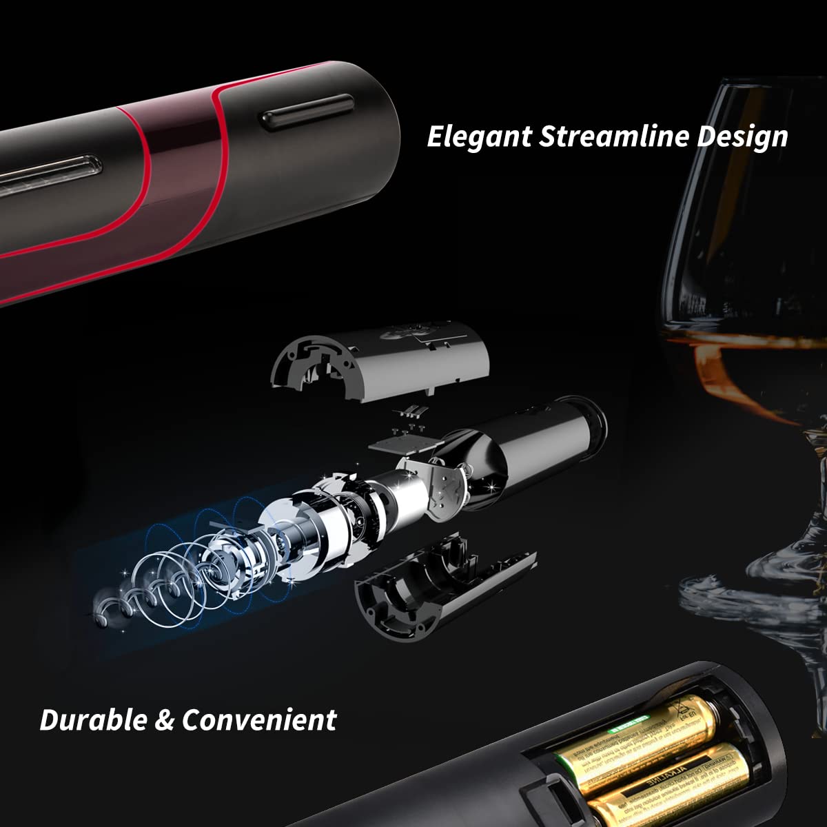Electric Wine Opener Set - Automatic Cordless Wine Bottle Opener with Foil Cutter, Aerator, Pourer & Vacuum Stopper - Perfect for Home, Kitchen, Bar, Restaurant & Party Gifts - Enjoy Hassle-Free Wine Opening & Preservation for Dinner Parties, Date Nights & Entertaining Guests