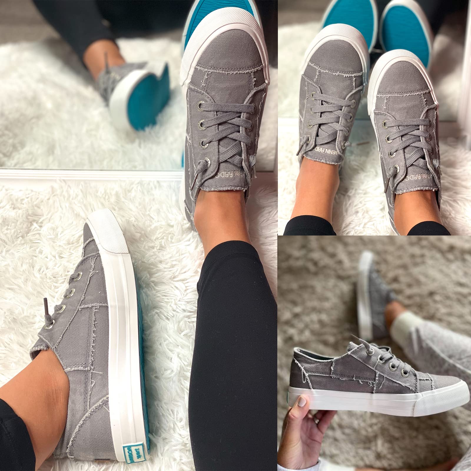 JENN ARDOR Women's Slip On Canvas Sneakers - Low Top Comfortable Walking Shoes for Women | Casual Fashion Flats for Everyday Wear, Travel & Errands