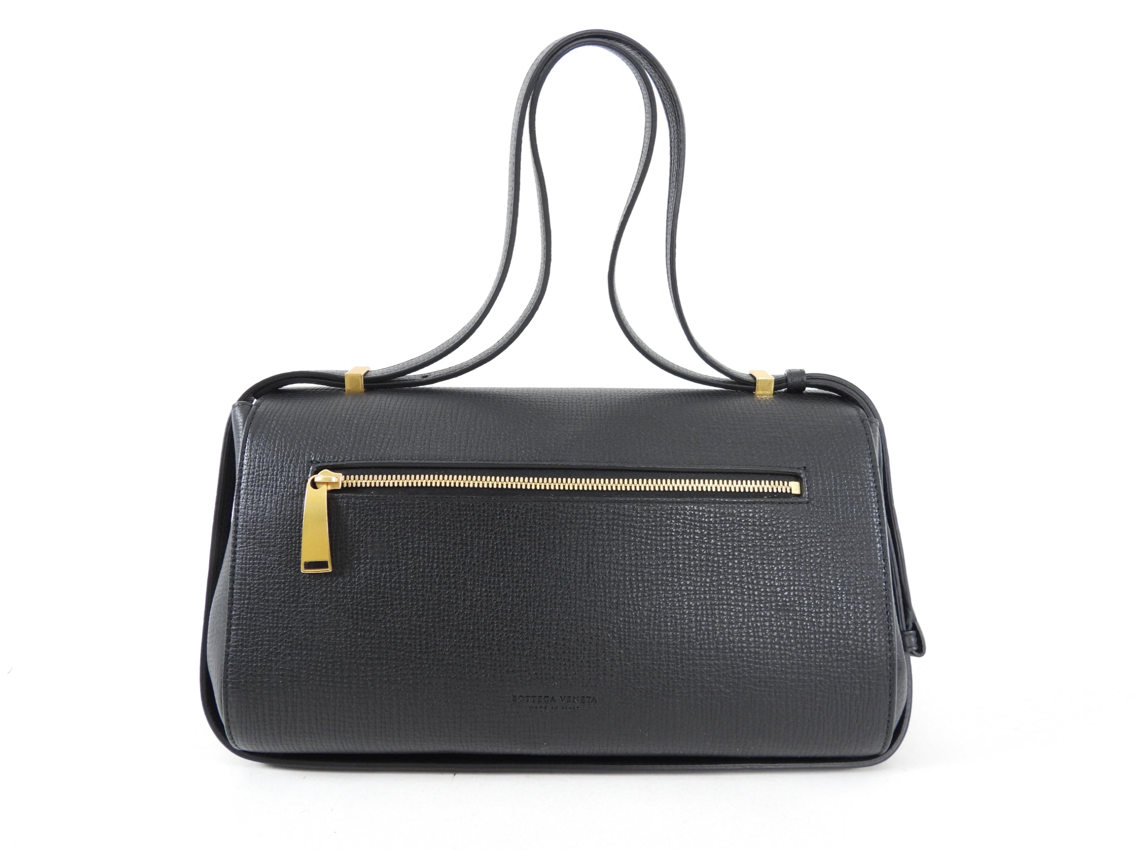 Bottega Veneta The Angle Bag - Black Grained Leather Crossbody Purse for Women | Luxury Designer Handbag for Work, Travel & Evening Events