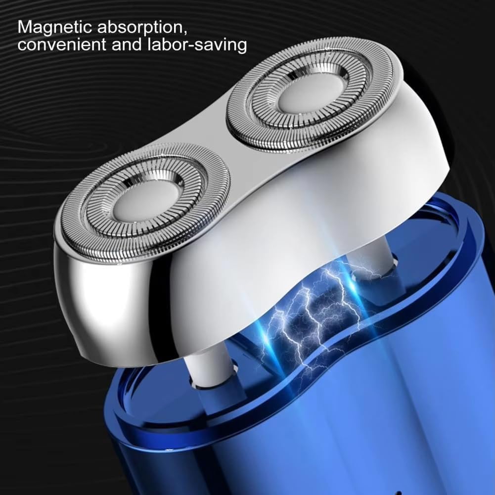 Mini Dual Head Electric Shaver for Men - Portable Cordless Rechargeable Travel Shaver with 2 Blades - Green - Perfect for Home, Office & Travel Grooming