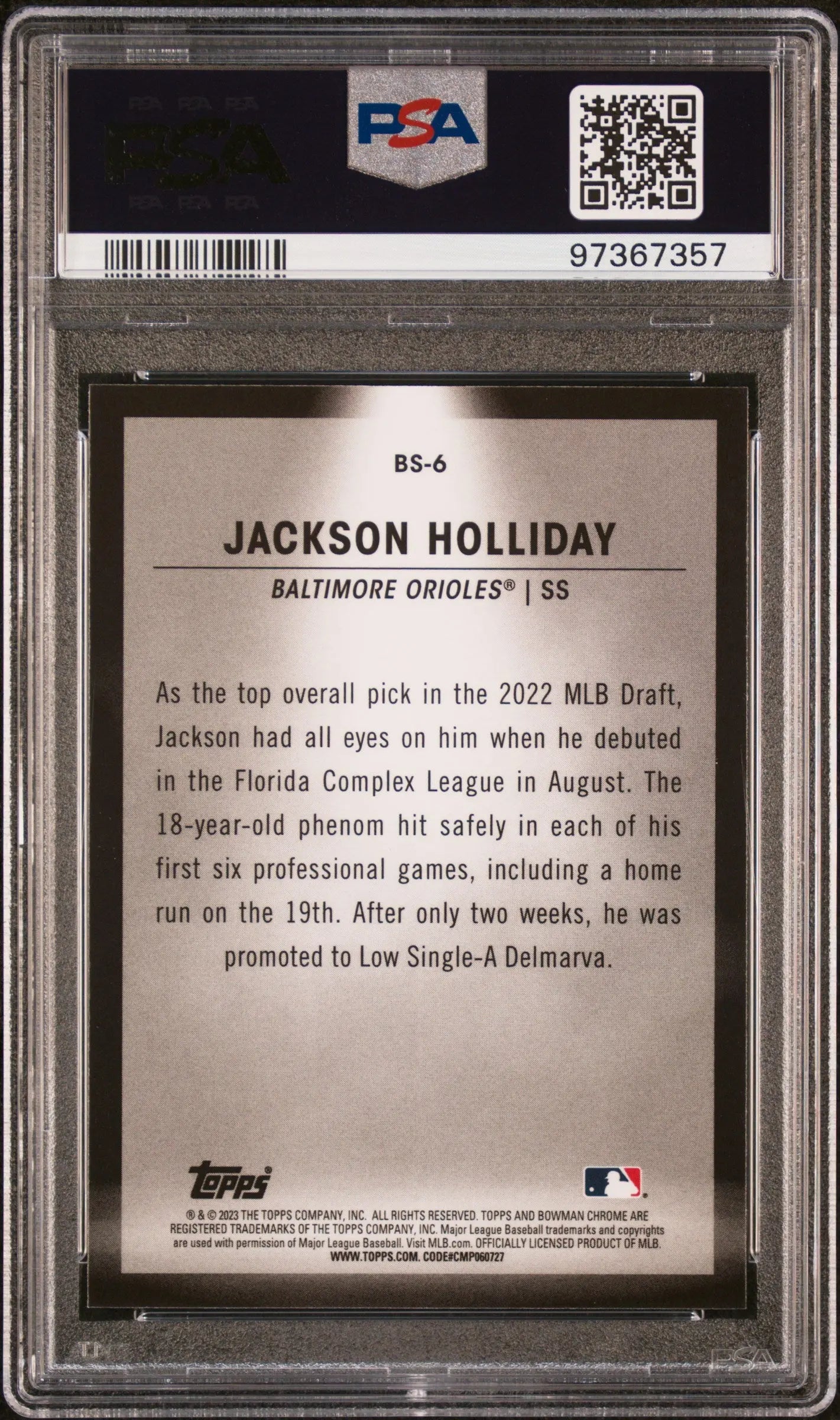 2023 Bowman Baseball Jackson Holliday Rookie Card PSA 10 Gem Mint - Perfect for Collectors & Baseball Fans, Great Gift for Sports Enthusiasts