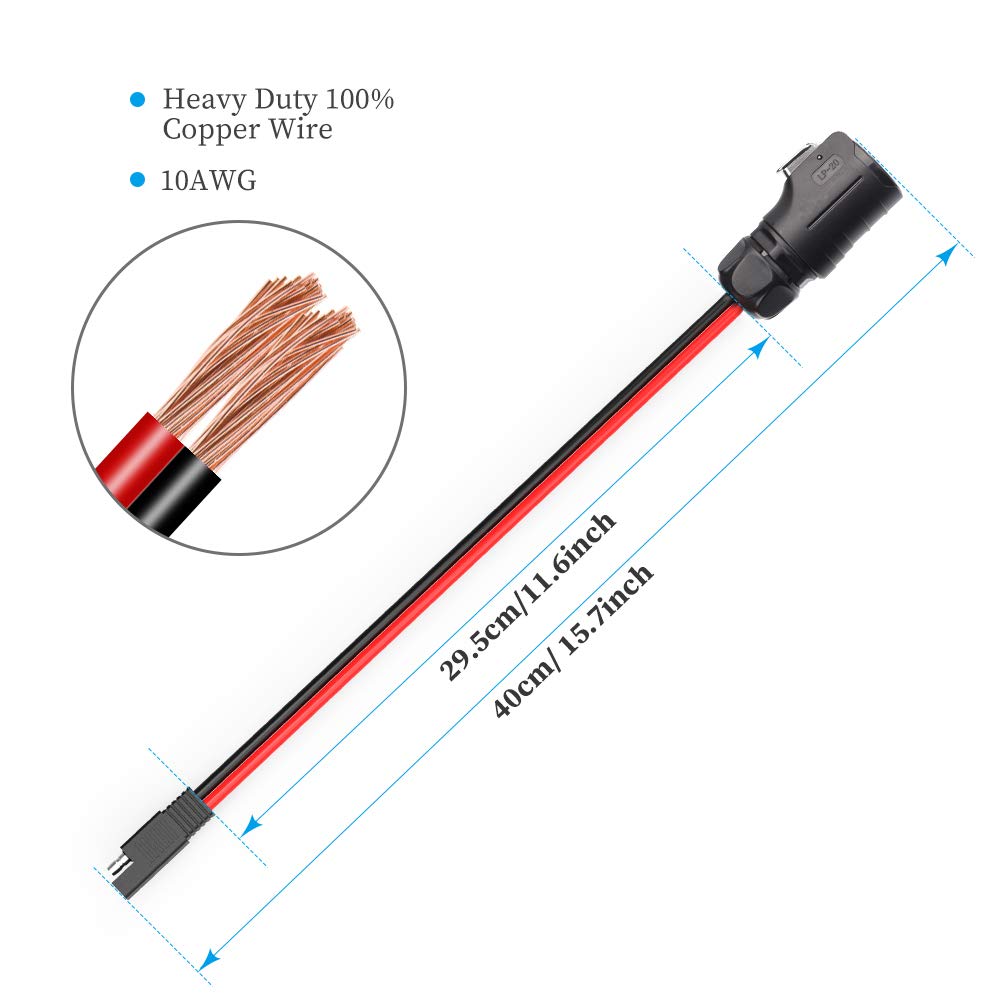 EXTRACTME 10AWG 2 Pin Power Industrial Circular Connector to SAE Adapter Cable - Furion Solar Plug to SAE Connector - Compatible with Furrion, Solar Panel Suitcase, Forrest River RV Ports - Perfect for RV Solar Power Systems, Off-Grid Energy Solutions & Mobile Power Connections