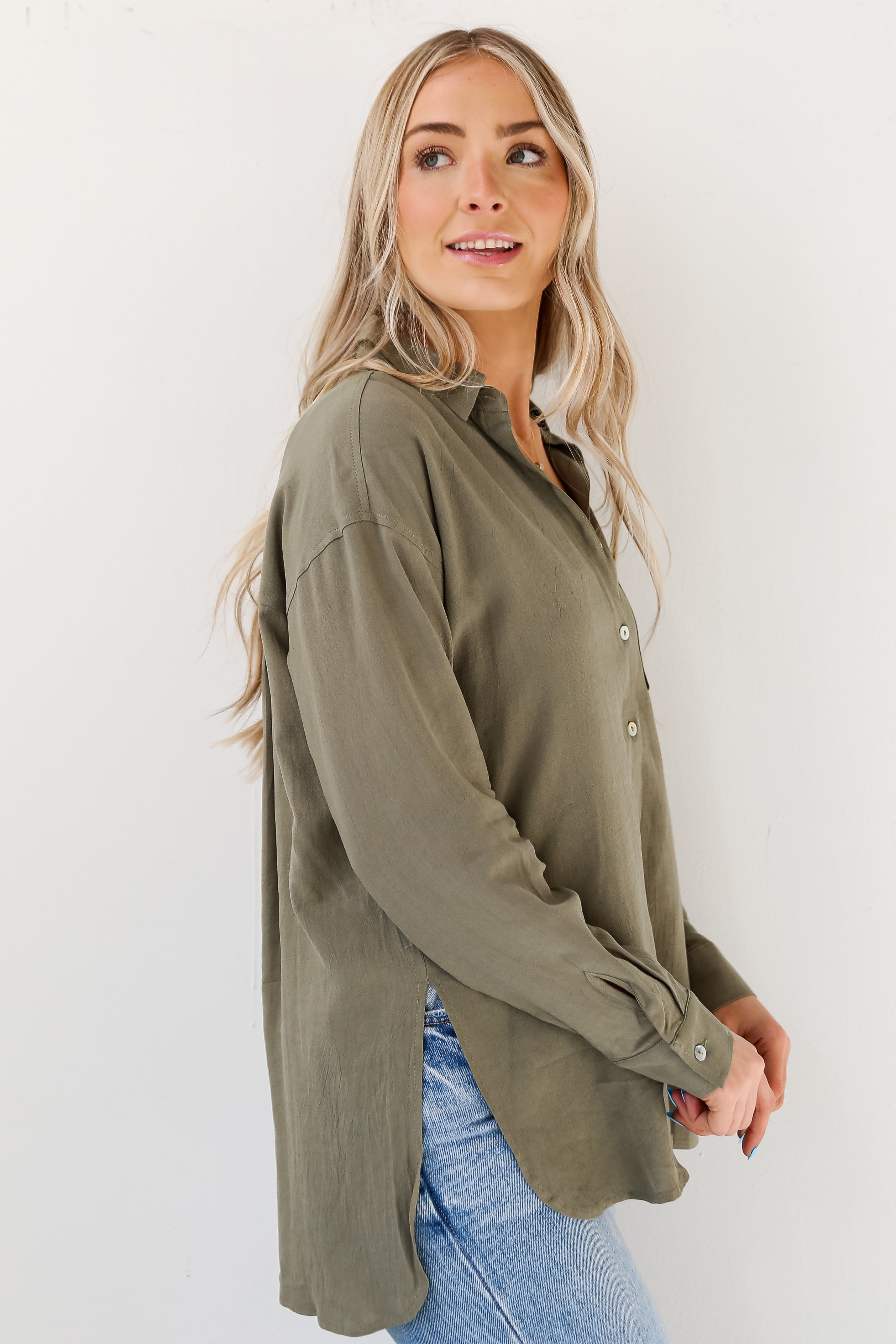 Emerson Linen Button Up Blouse for Women - Breathable Summer Shirt, Casual Office Wear & Vacation Outfit
