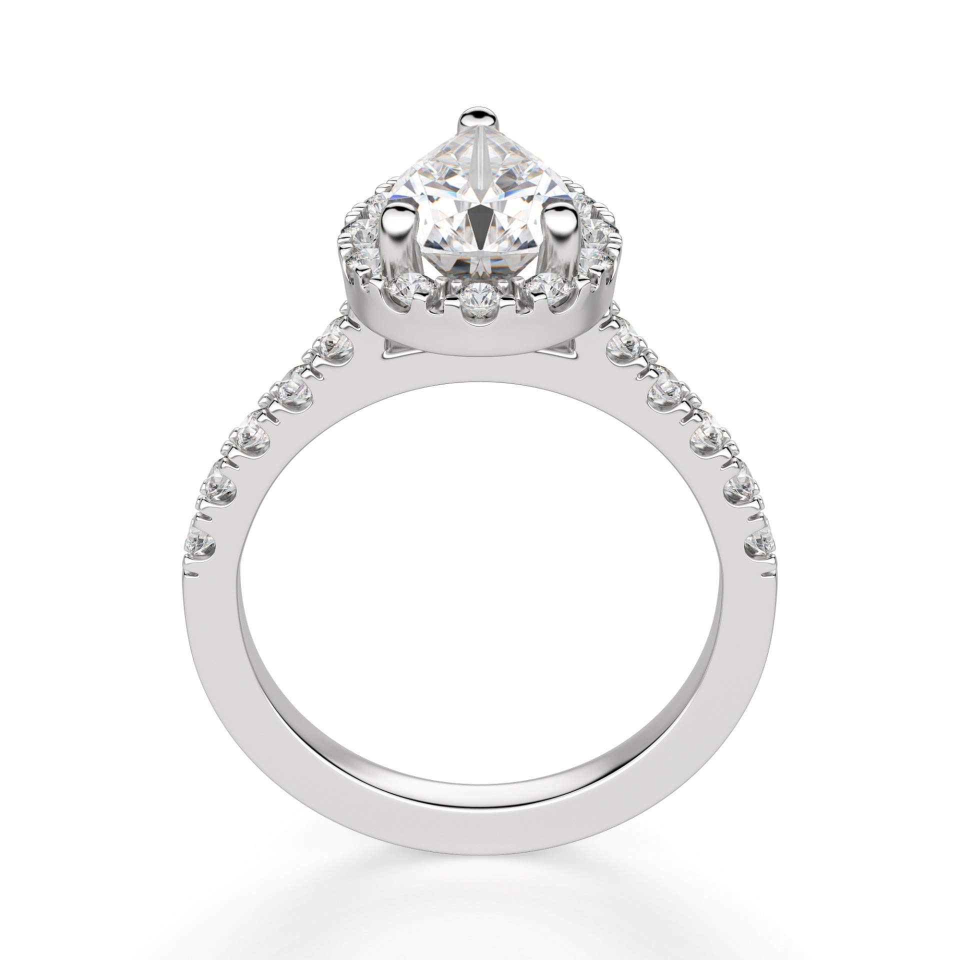3 CT Pear Moissanite Engagement Ring Wedding Bridal Set, Diamond Anniversary Ring, Solitaire Halo-Setting Vintage Silver Ring for Women - Perfect for Proposals, Weddings & Special Occasions