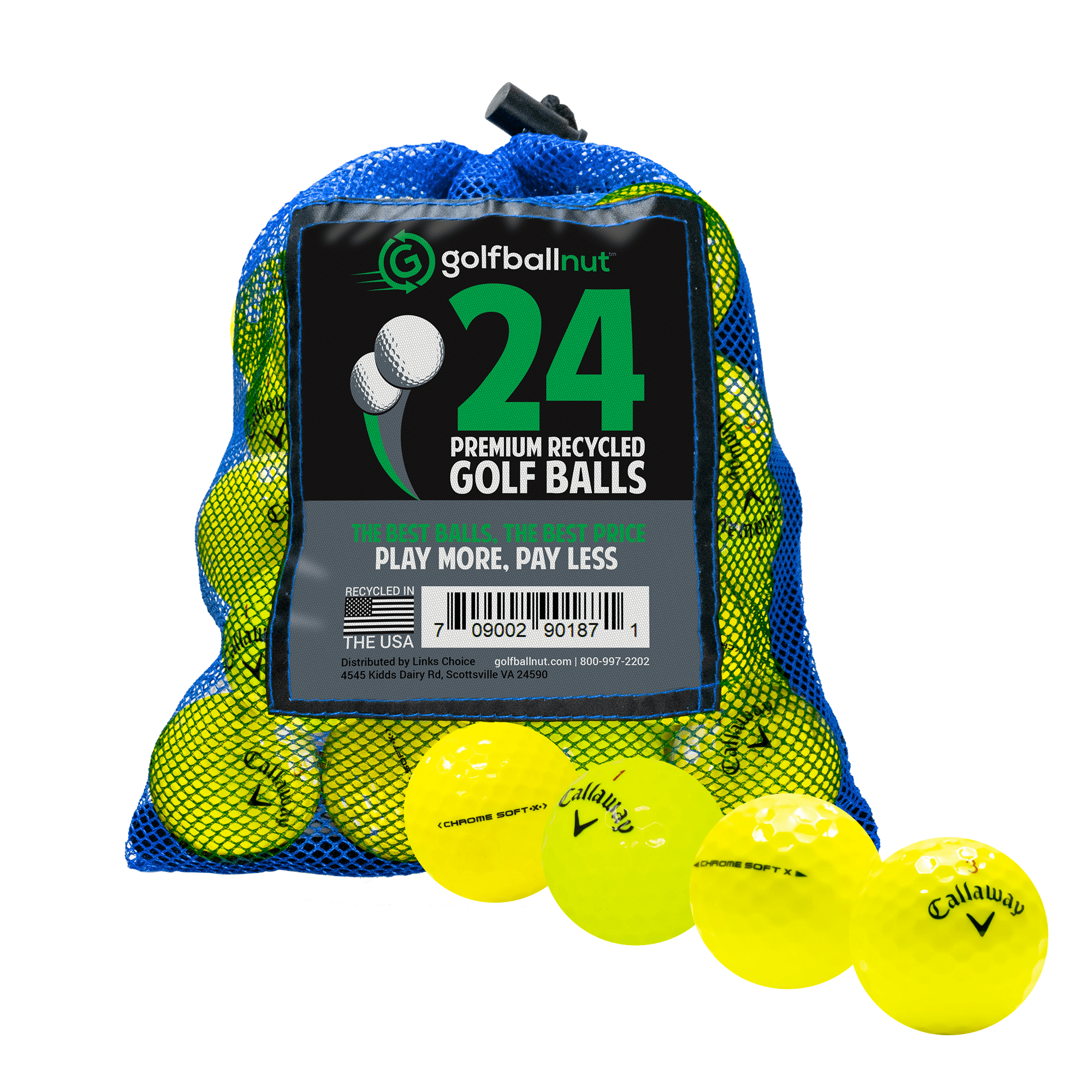 Used Callaway Chrome Soft X Tour Mix Golf Balls - 12/24/36 Pack Bulk Mesh Bags for Practice & Tournament Play | Premium Recycled Golf Balls for Driving Range, Course & Training