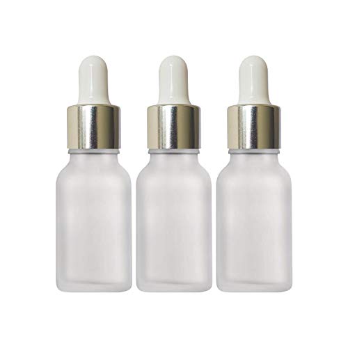 Frosted Glass Bottle with Silver Dropper