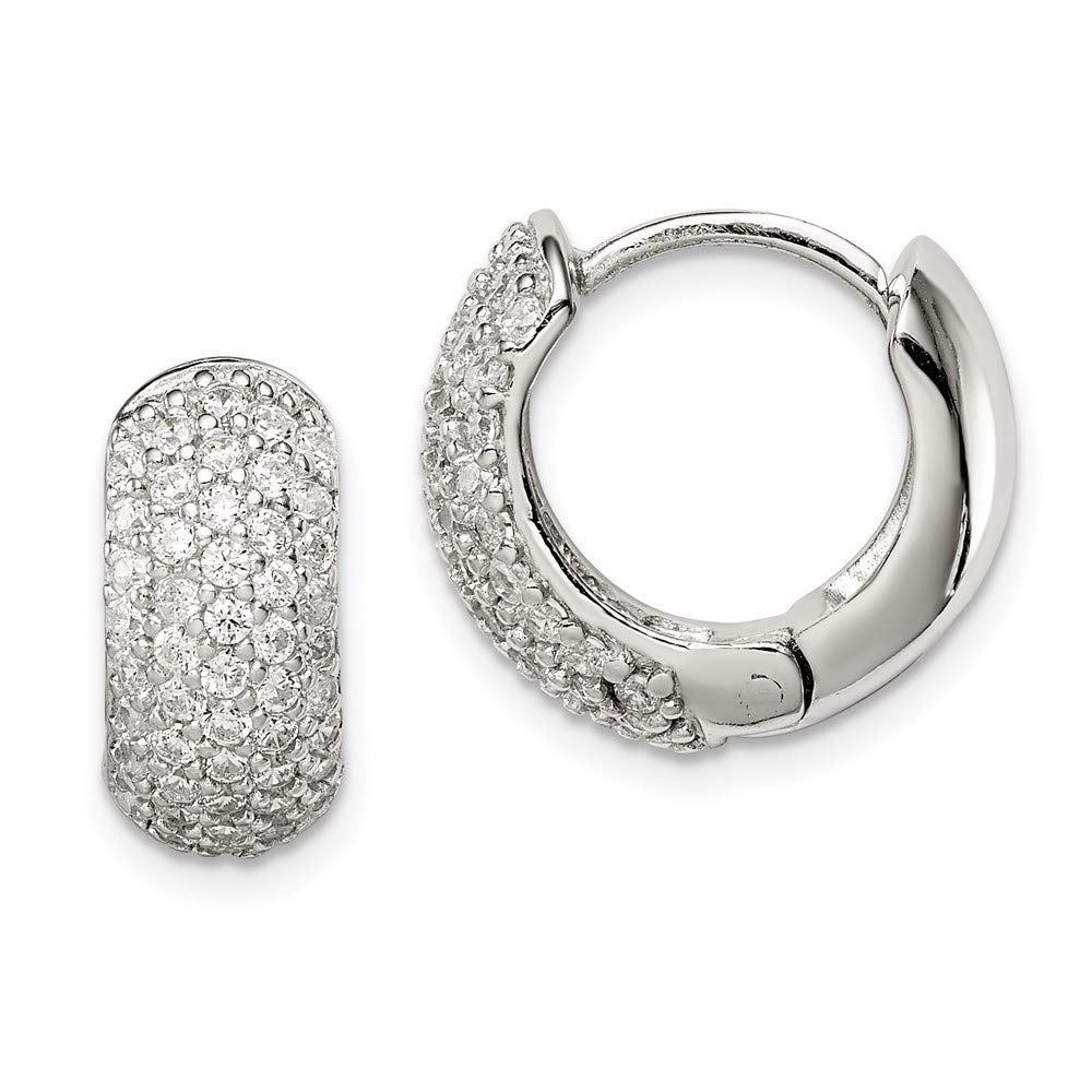 925 Sterling Silver Cubic Zirconia Hinged Hoop Earrings for Women - Elegant Fine Jewelry Gift Set for Her - Perfect for Weddings, Parties & Everyday Wear