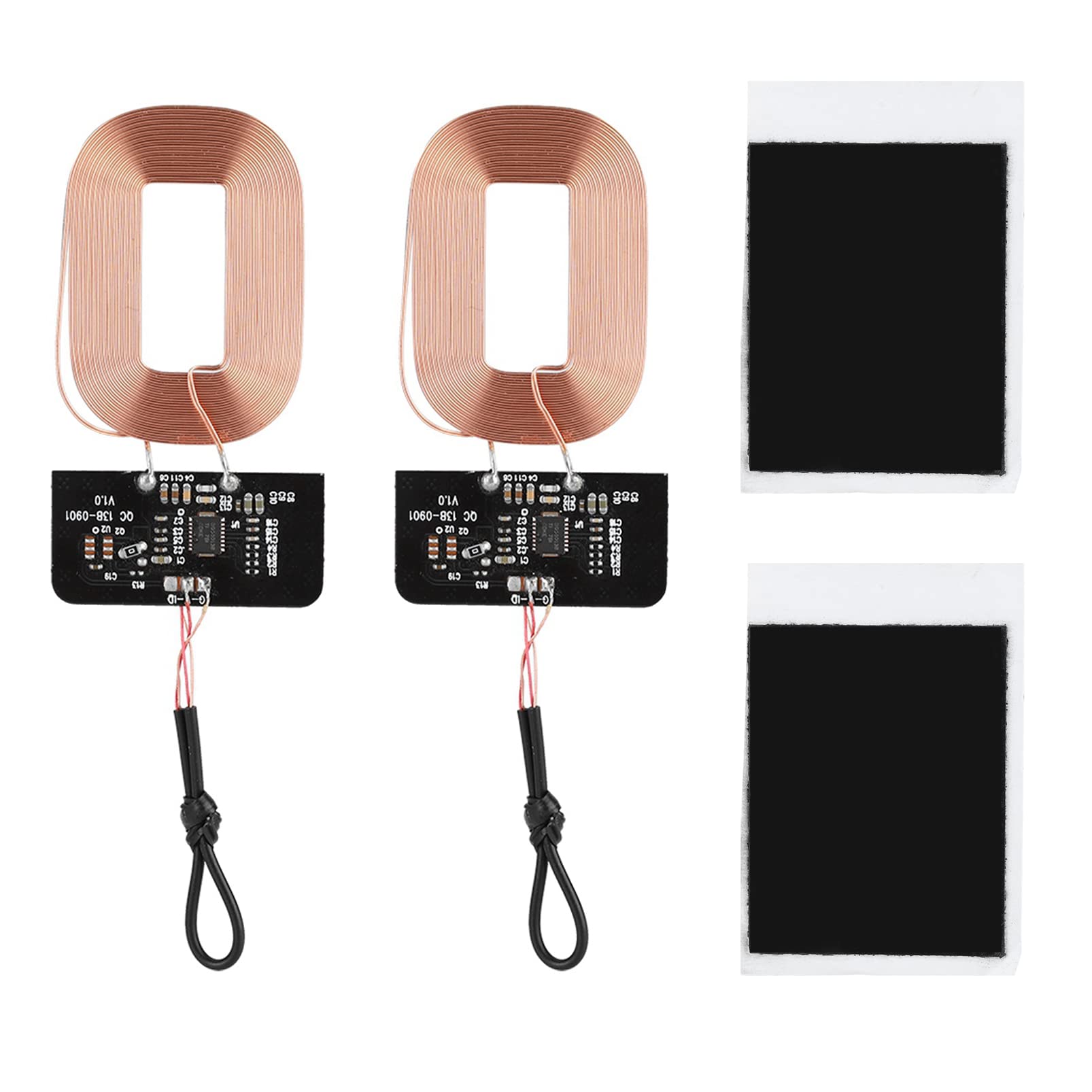 2 Pack DIY Qi Wireless Charger Receiver Module with Magnetic Spacer - Built-in Short-Circuit & Over-Voltage Protection for iPhone, Samsung & Other Qi-Compatible Devices - Perfect for Cars, Home & Office Charging