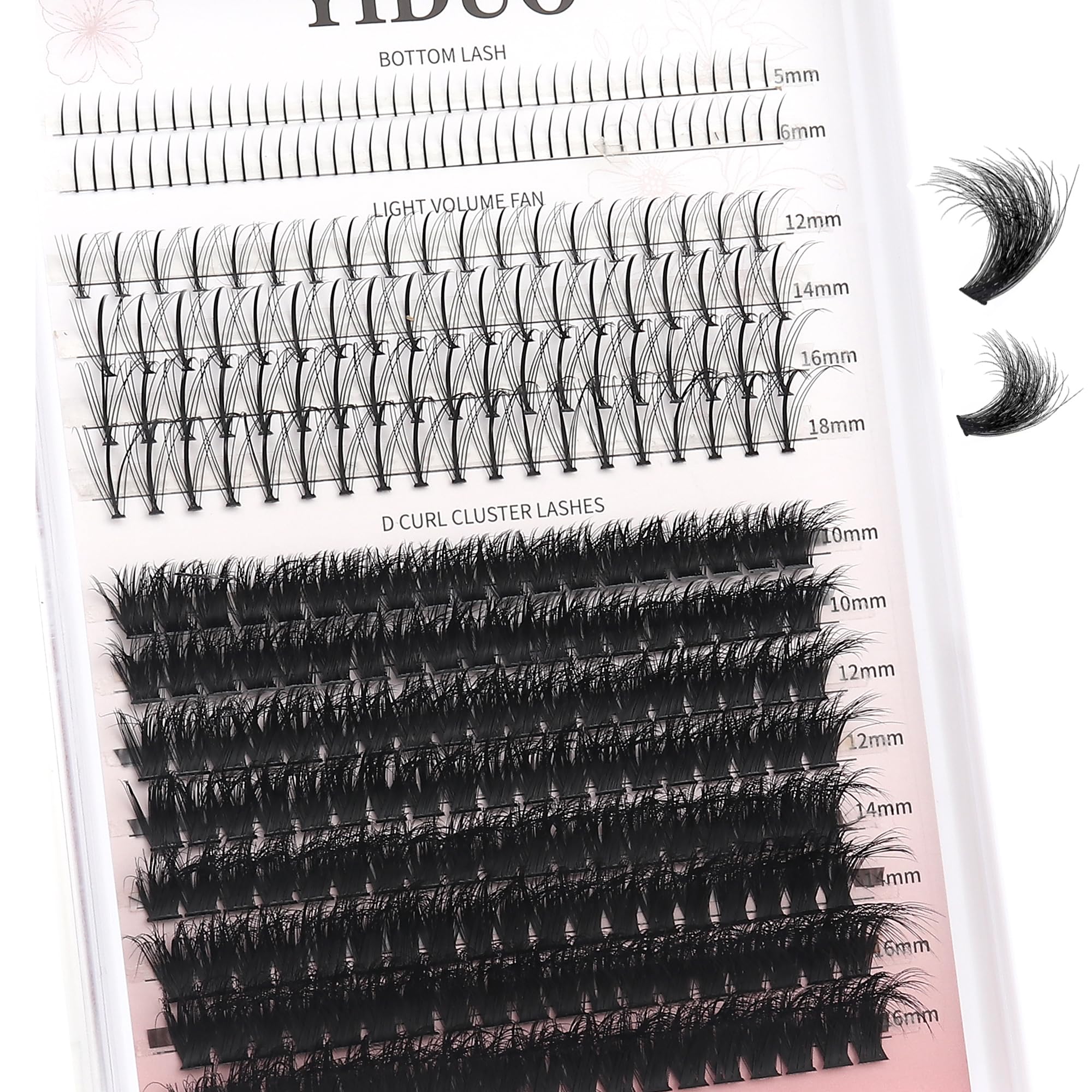 Premium 308Pcs DIY Eyelash Clusters Kit - Natural Fluffy Wispy C-Curl Volume Lashes with Bottom Lashes, Glue, Tweezers, Removers & Brushes | Professional Salon Quality Lash Extensions for Daily Wear, Parties & Special Occasions