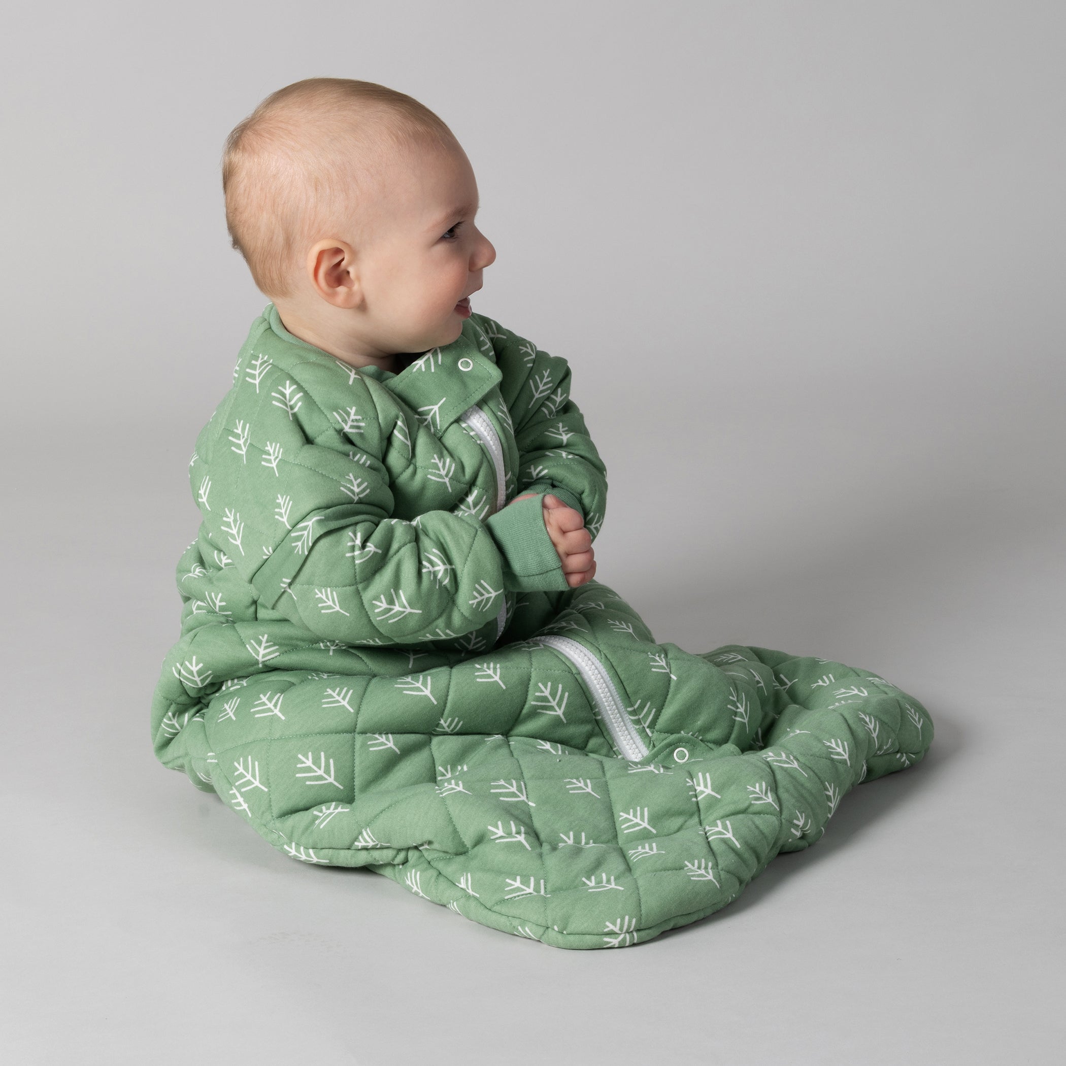 Nordic 3.5 TOG Convertible Baby Sleep Sack - Breathable Cotton Sleeping Bag for Infants & Toddlers (Forest Green) - Perfect for Nursery, Daycare & Travel