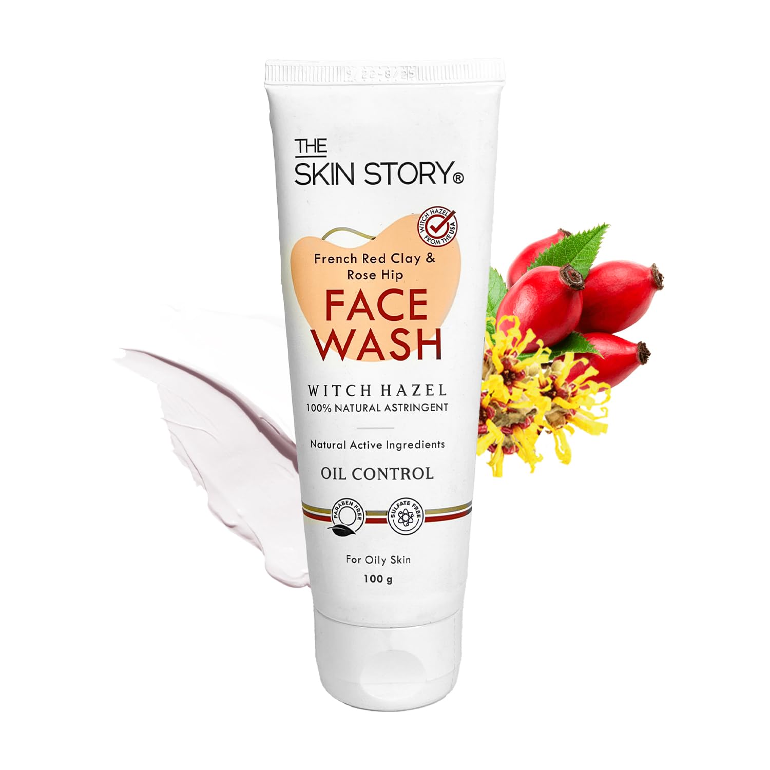 The Skin Story Pore Cleansing Face Wash for Women & Men - French Clay, Rosehip Oil & Witch Hazel Formula for Oily Skin | Removes Excess Oil & Impurities | Paraben-Free, Gentle Cleanser (100ml) | Perfect for Daily Skincare Routine & Deep Cleansing