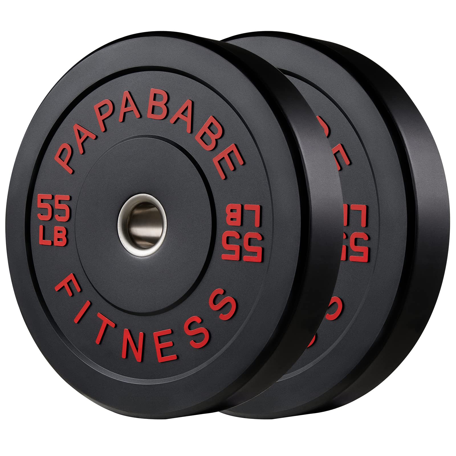 **Papababe Olympic Bumper Plates 10-410lb Set - 2 Inch Steel Hub Rubber Weight Plates for Strength Training, CrossFit & Powerlifting (IWF Standard, Single/Pair/Full Sets) - Perfect for Home Gyms & Commercial Fitness Centers**