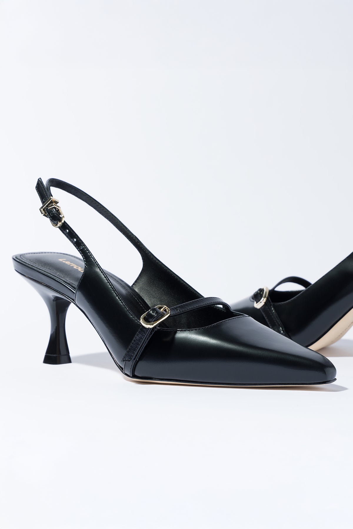 Black Leather Ines Pump - Stylish Women's Dress Shoes for Work, Office & Formal Events | Comfortable Heels for Wedding, Party & Evening Wear
