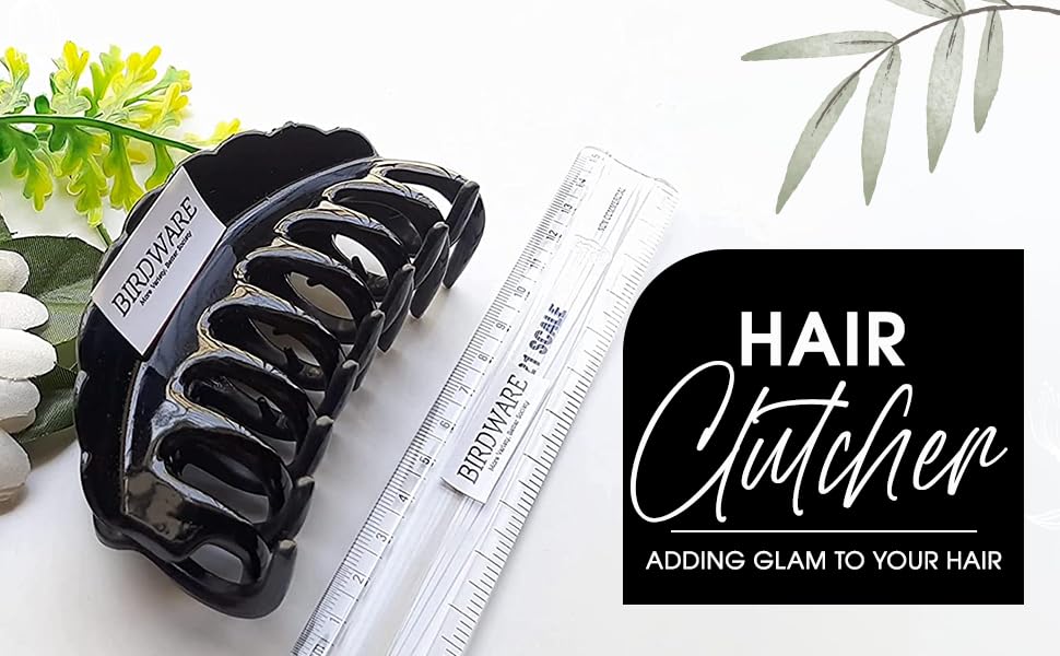 BIRDWARE Large Hair Clips for Women - 2 Pack Black & Multicolor Butterfly Hairpins with Acrylic Stones, Non-Slip Rubber Grip | Perfect for Parties, Weddings, and Everyday Hairstyling